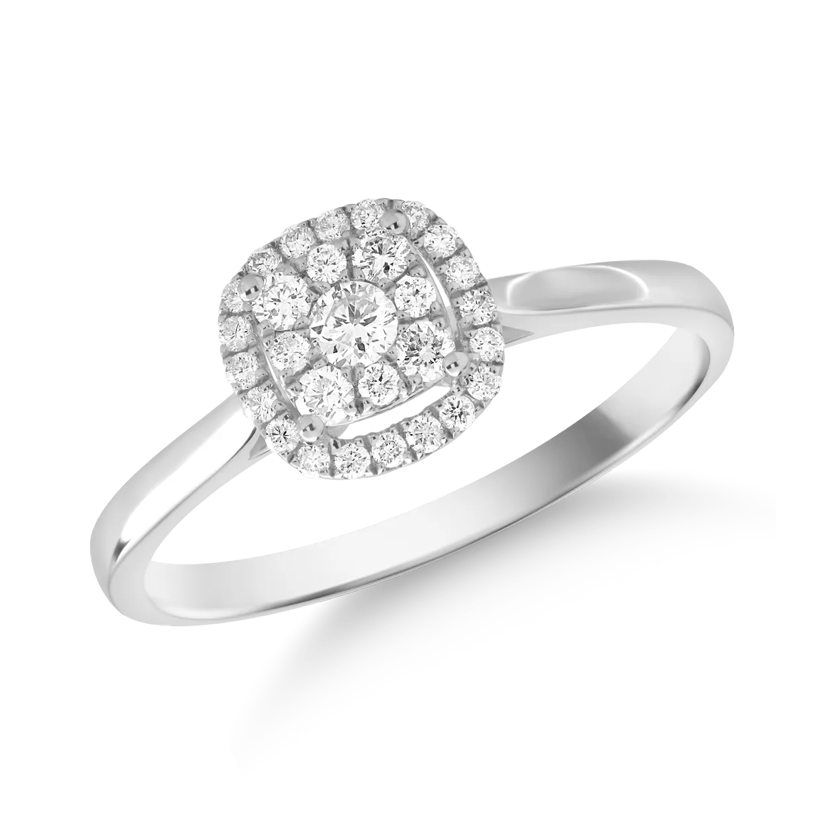 Inel din aur alb cu diamant de 0.07ct și mai multe diamante de 0.21ct Inel din aur alb cu diamant de 0.07ct și mai multe diamante de 0.21ct