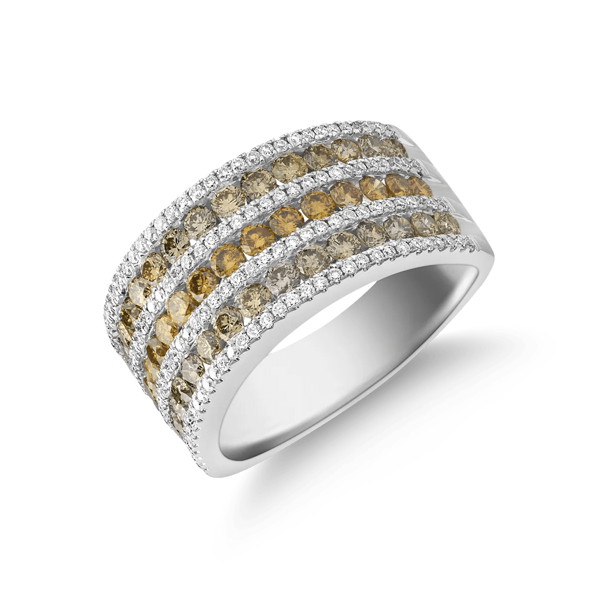 Inel din aur alb cu diamante colorate de 1.7ct Inel din aur alb cu diamante colorate de 1.7ct