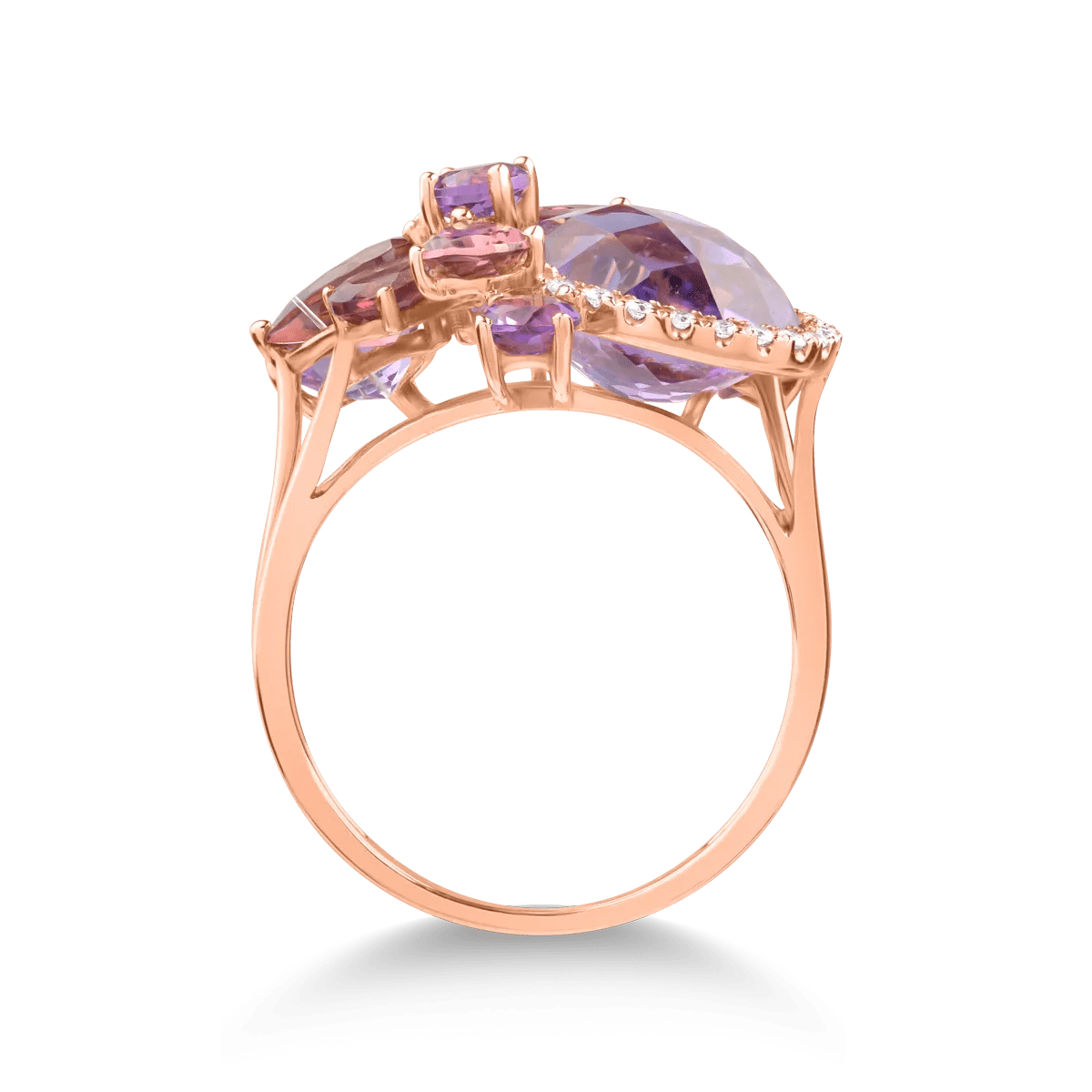 Inel din aur roz cu pietre prețioase – 7.4ct Inel din aur roz cu pietre prețioase - 7.4ct