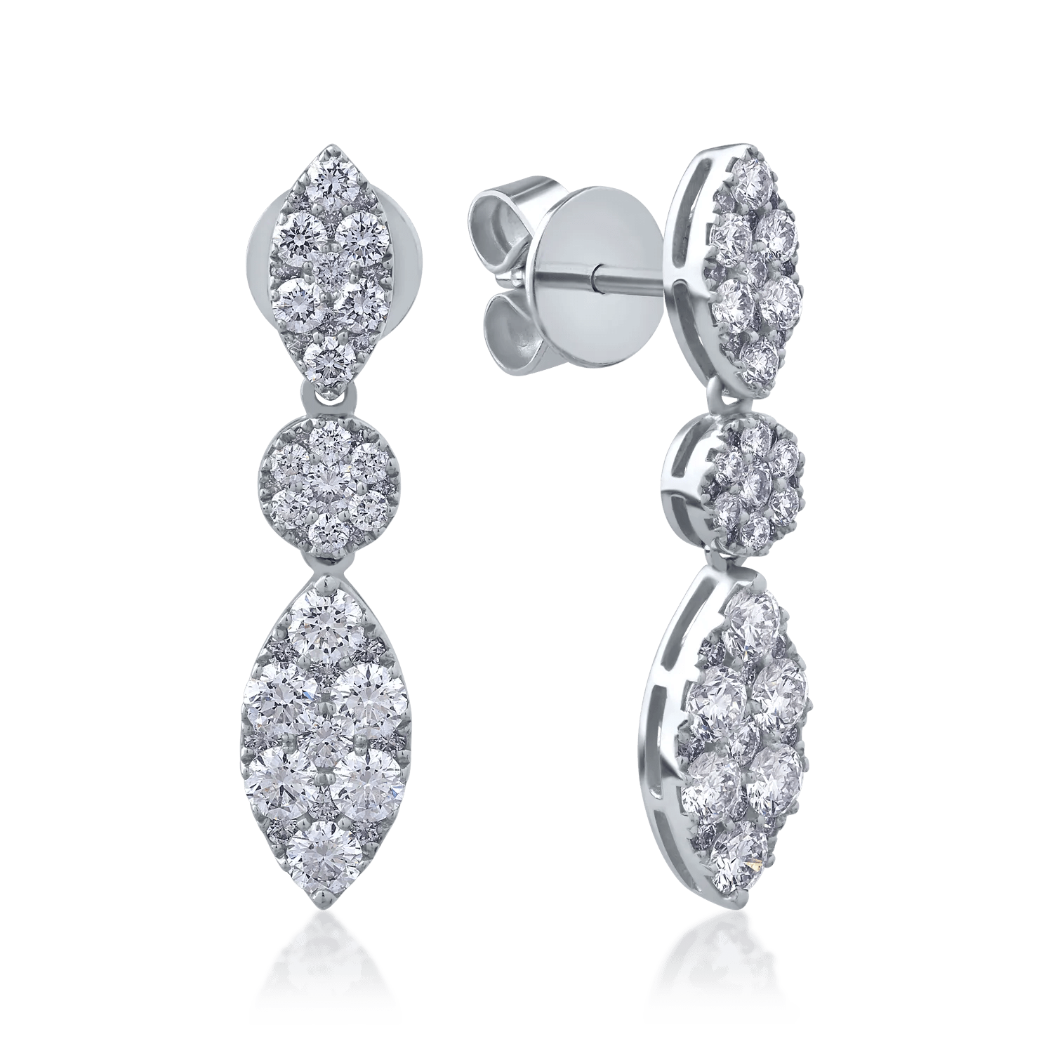 Cercei de aur alb cu diamante de 1.97ct Cercei de aur alb cu diamante de 1.97ct