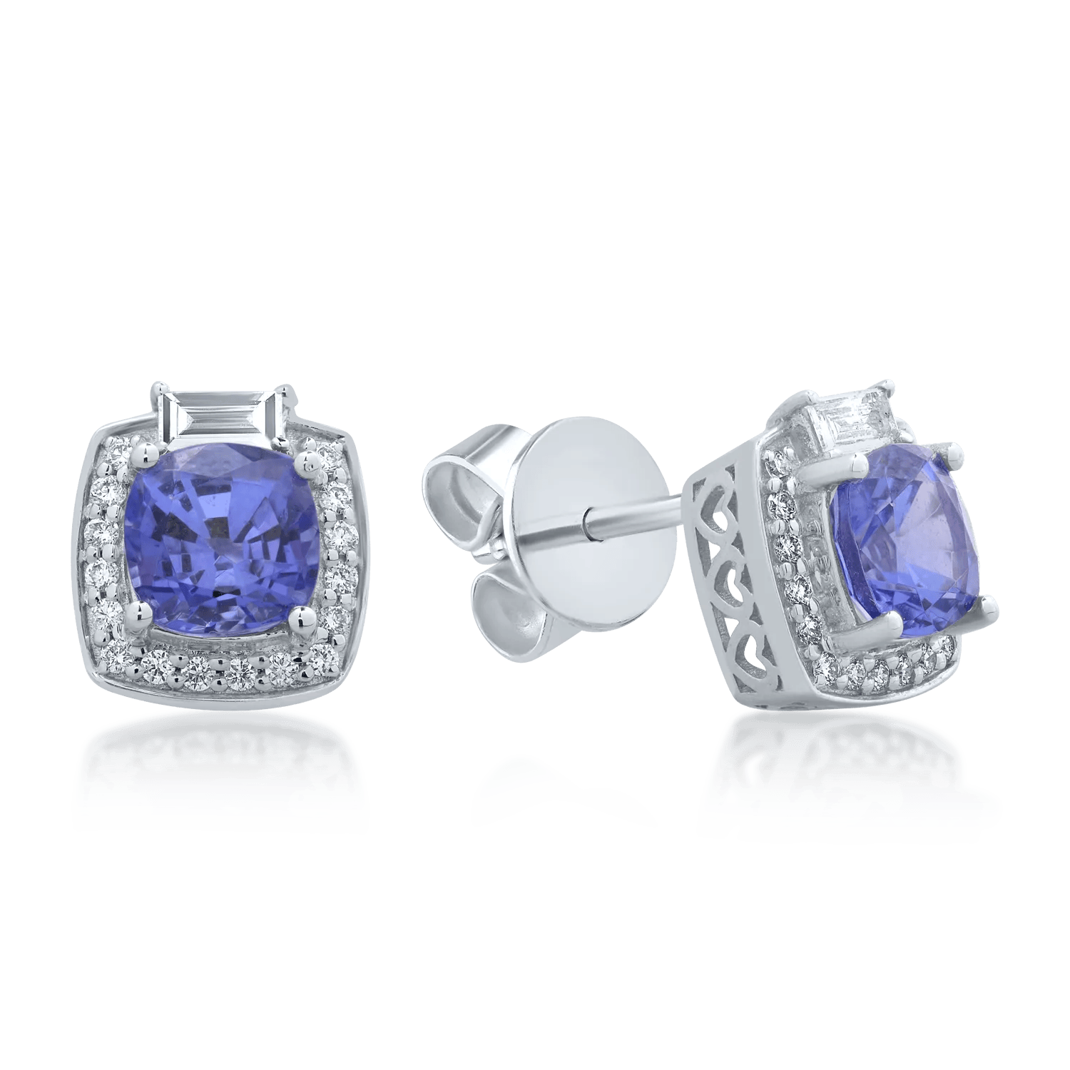 Cercei din aur alb cu tanzanite – Teilor Cercei din aur alb cu tanzanite – Teilor