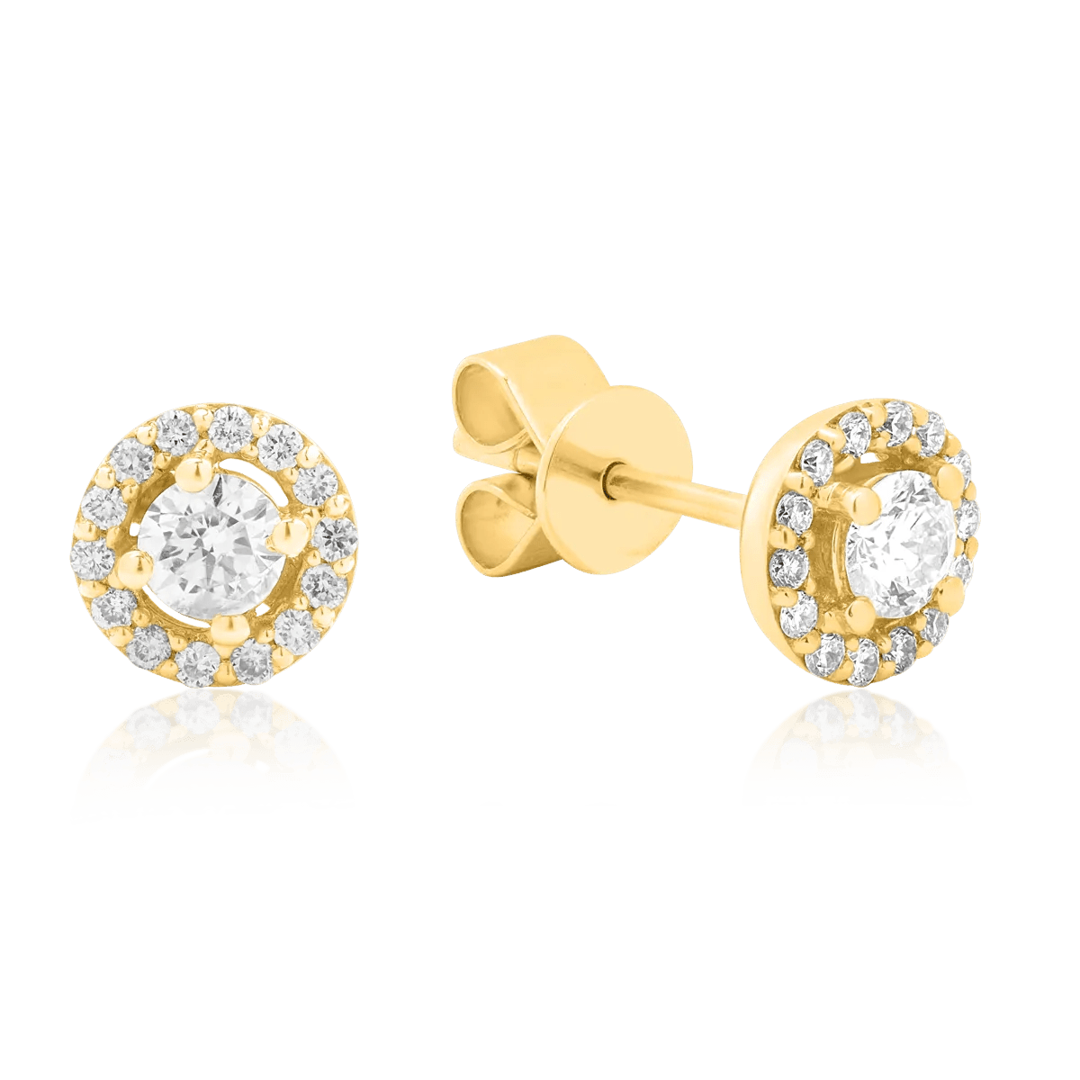 Cercei din aur galben cu diamante de 0.34ct Cercei din aur galben cu diamante de 0.34ct