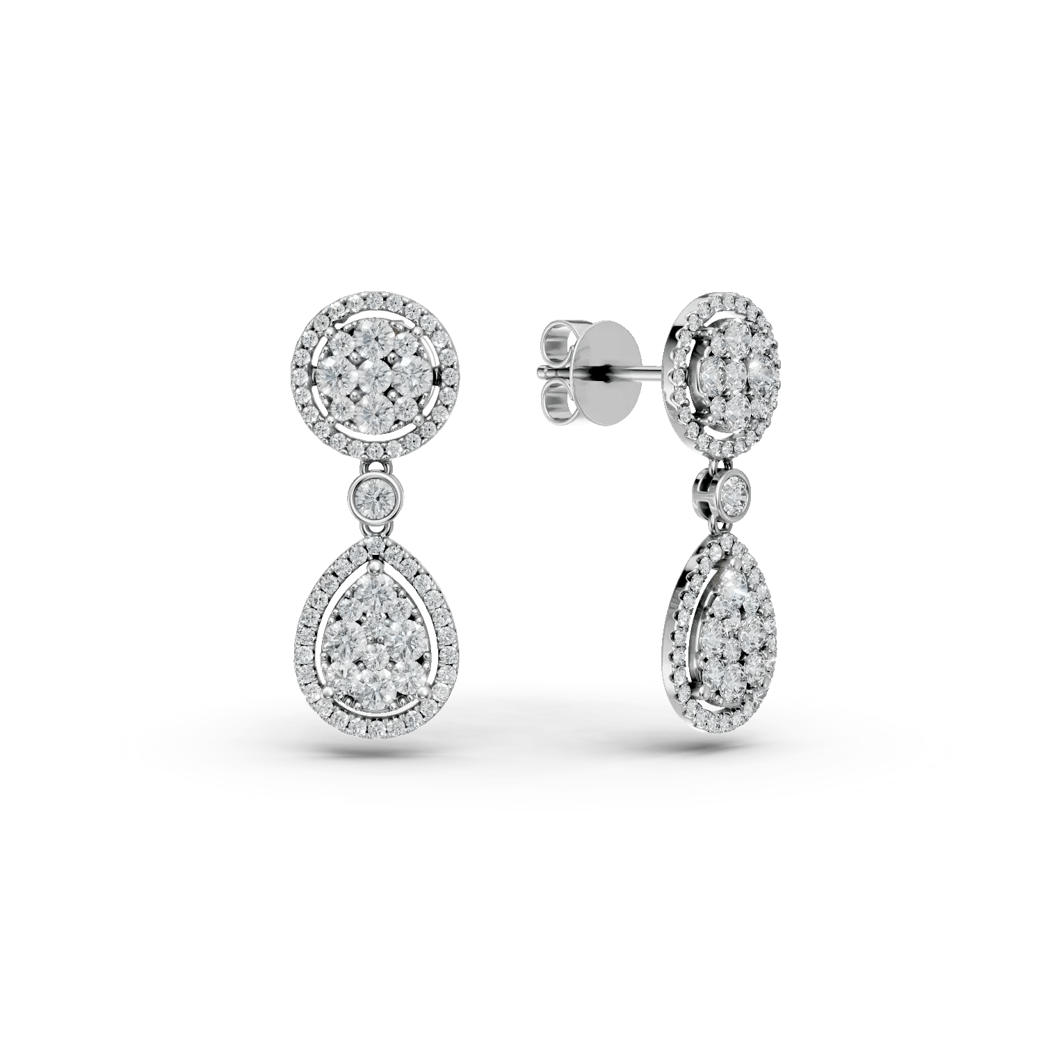 Cercei din aur alb cu diamante 2.34ct Cercei din aur alb cu diamante 2.34ct