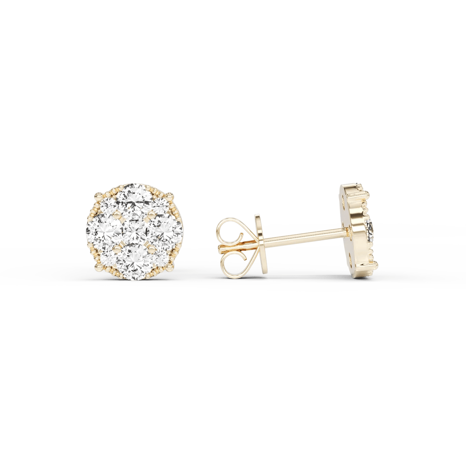 Cercei din aur galben cu diamante – Teilor Cercei din aur galben cu diamante - Teilor