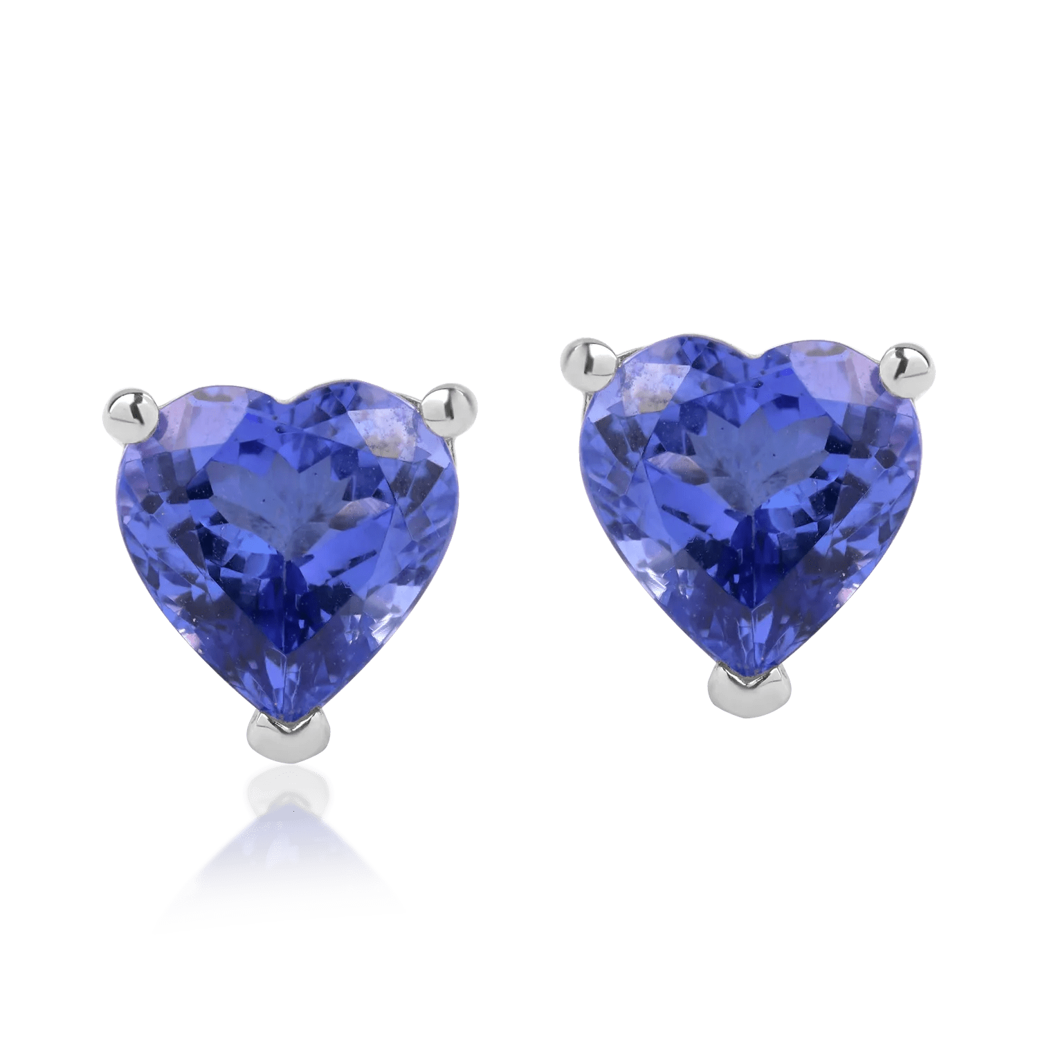 Cercei inimi din aur alb cu tanzanite heart de 3.92ct Cercei inimi din aur alb cu tanzanite heart de 3.92ct