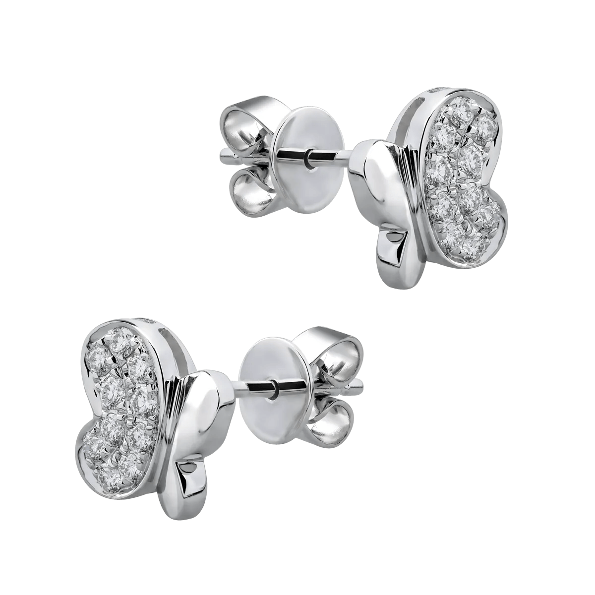 Cercei fluturași din aur alb cu diamante de 0.26ct Cercei fluturași din aur alb cu diamante de 0.26ct