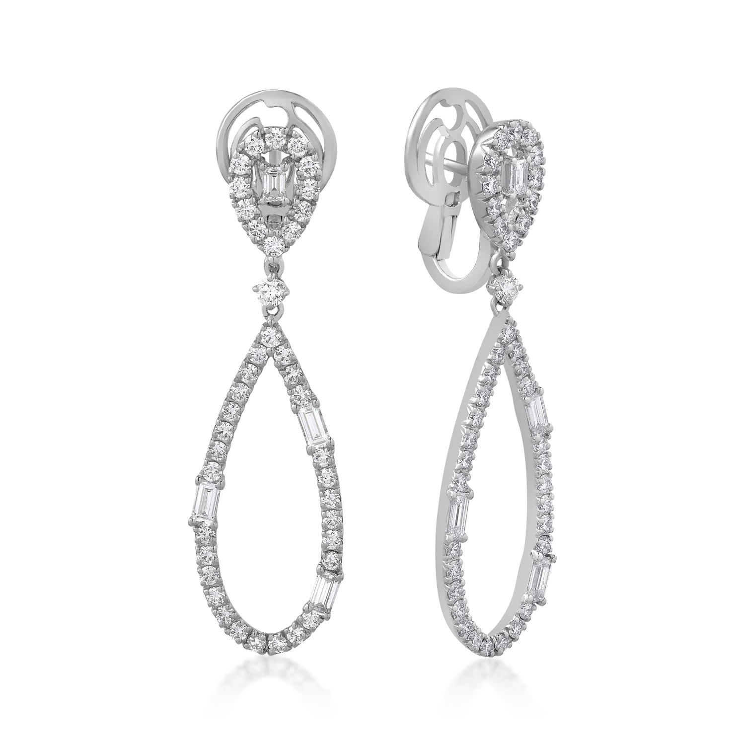Cercei din aur alb cu diamante de 2.64ct Cercei din aur alb cu diamante de 2.64ct