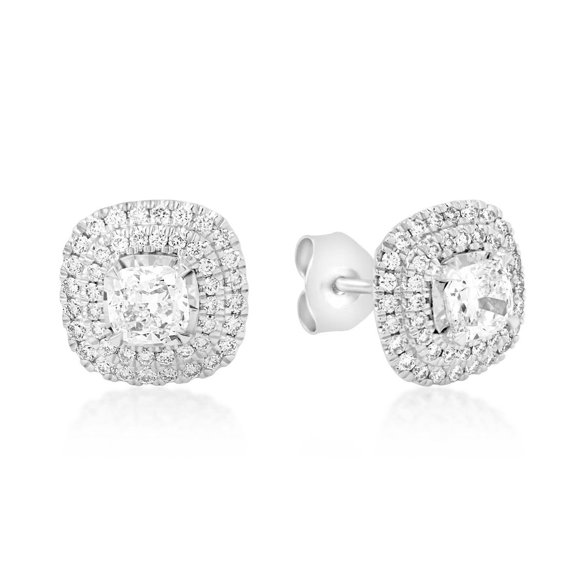 Cercei din aur alb cu diamante de 1.09ct Cercei din aur alb cu diamante de 1.09ct