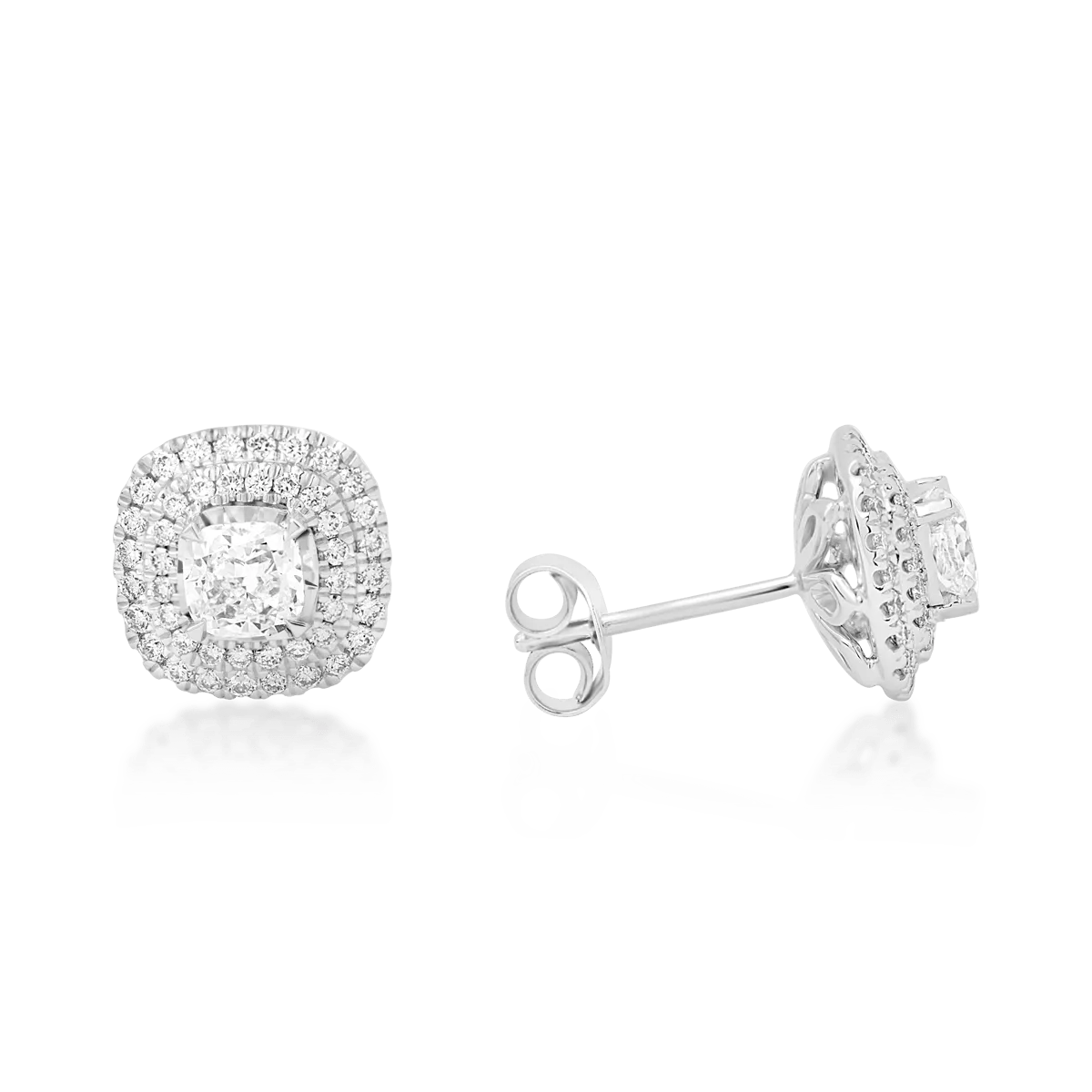 Cercei din aur alb cu diamante de 1.09ct Cercei din aur alb cu diamante de 1.09ct