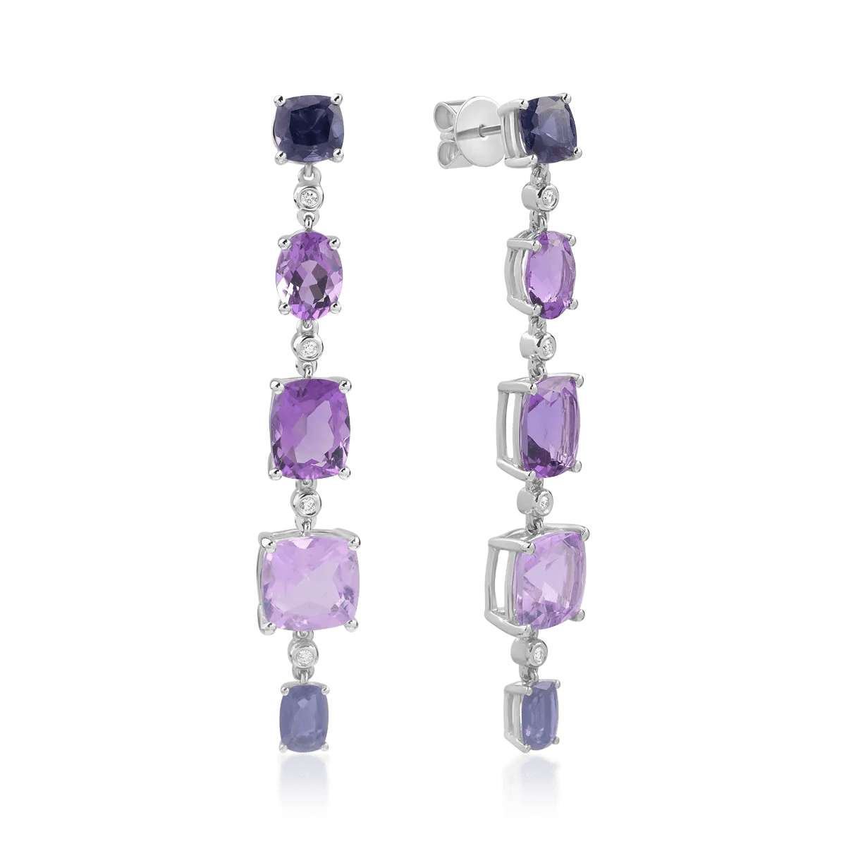 Cercei din aur alb cu pietre de 14.7ct Cercei din aur alb cu pietre de 14.7ct