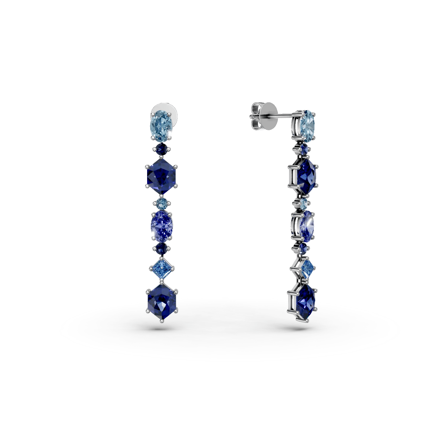 Cercei din aur alb cu pietre semiprețioase de 6.1ct Cercei din aur alb cu pietre semiprețioase de 6.1ct