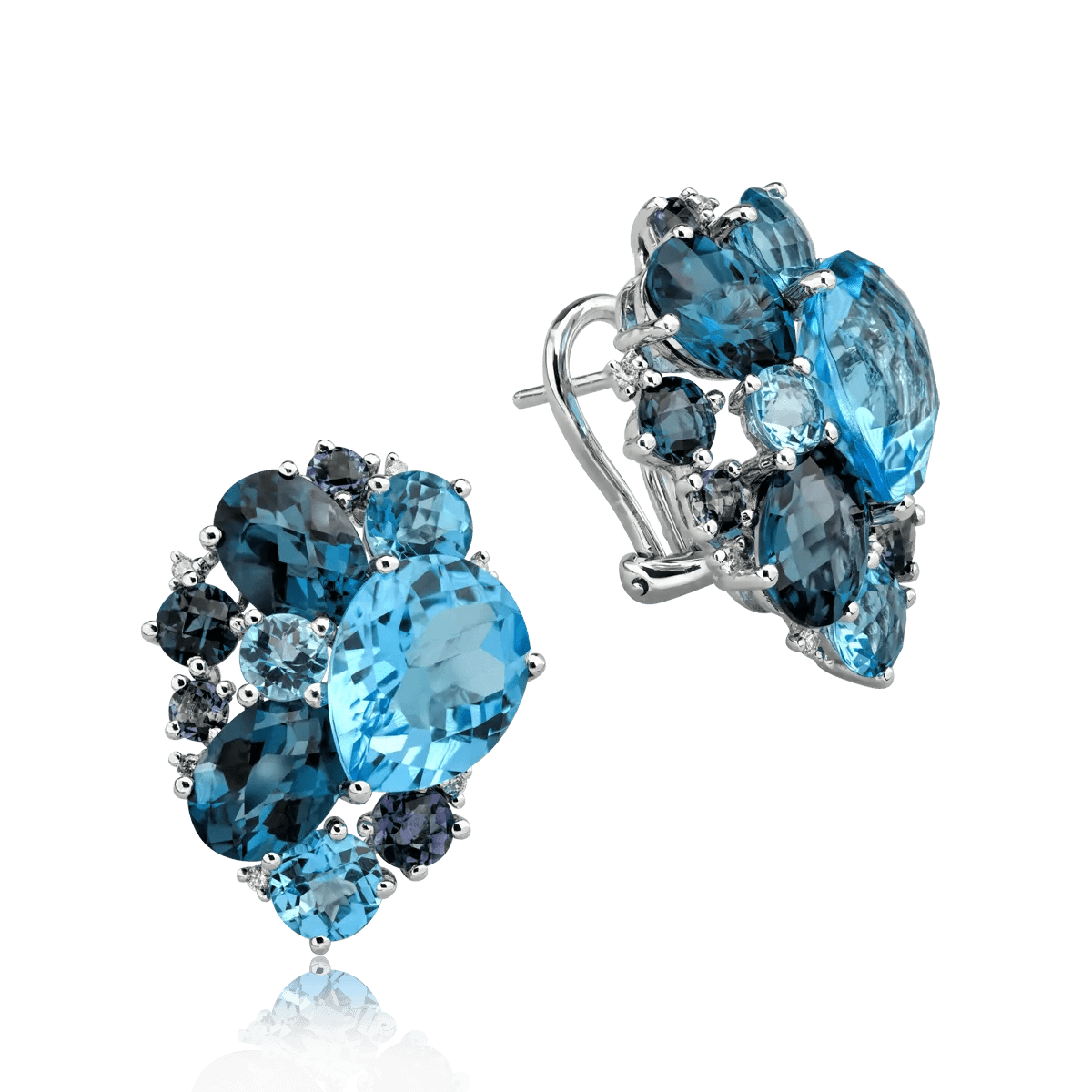 Cercei din aur alb cu pietre de 9.8ct Cercei din aur alb cu pietre de 9.8ct