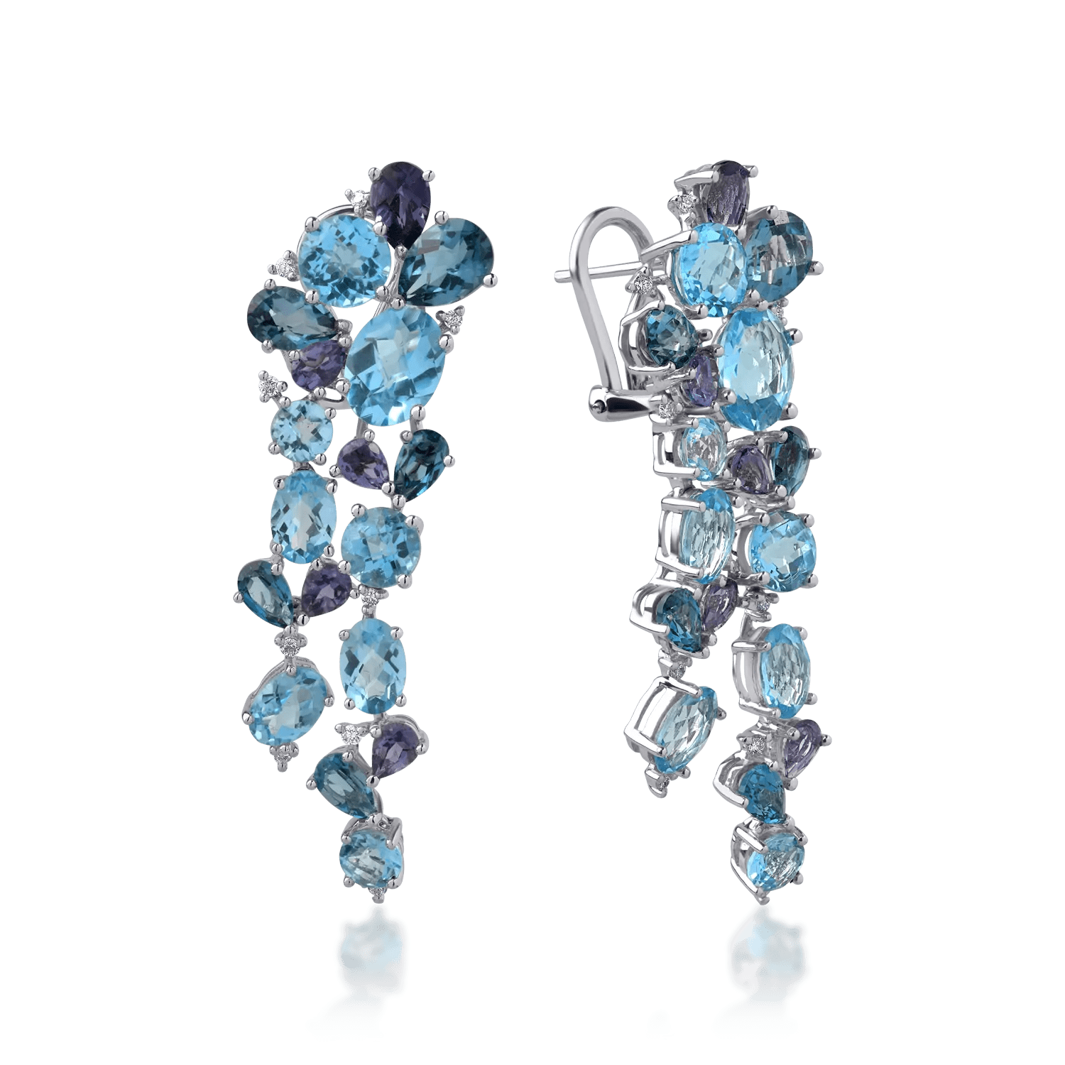 Cercei aur alb cu pietre 17.67ct Cercei aur alb cu pietre 17.67ct