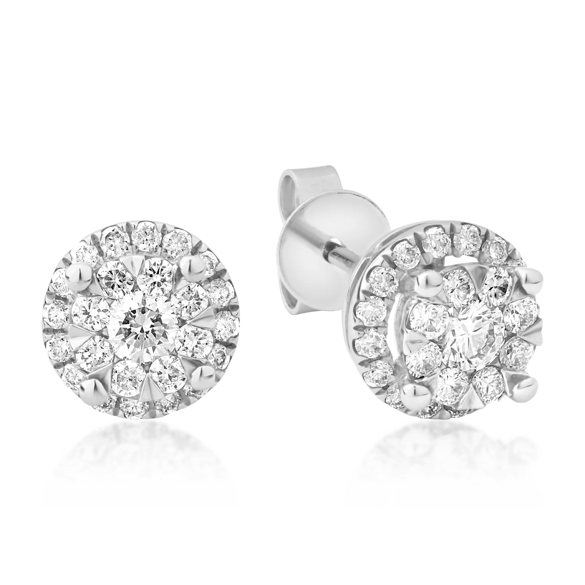 Cercei din aur alb cu diamante de 0.498ct Cercei din aur alb cu diamante de 0.498ct