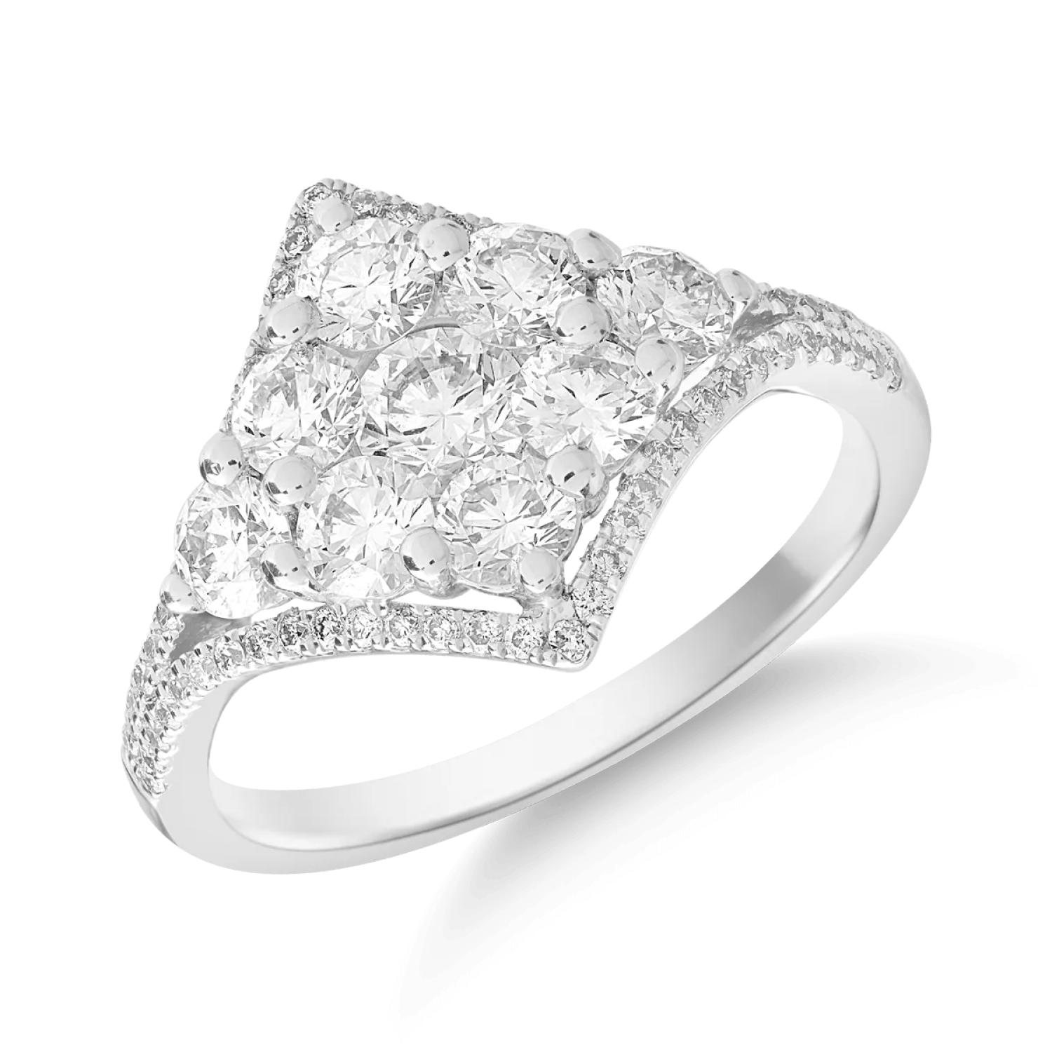 Inel din aur alb cu diamante 1.6ct Inel din aur alb cu diamante 1.6ct