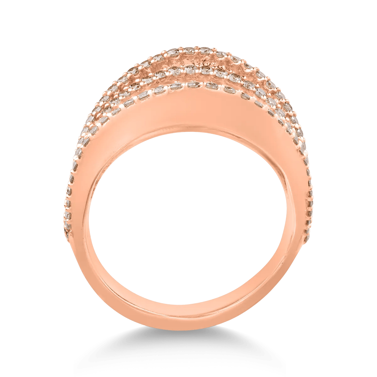 Inel din aur roz cu diamante maro | bijuterii teilor Inel din aur roz cu diamante maro | bijuterii teilor