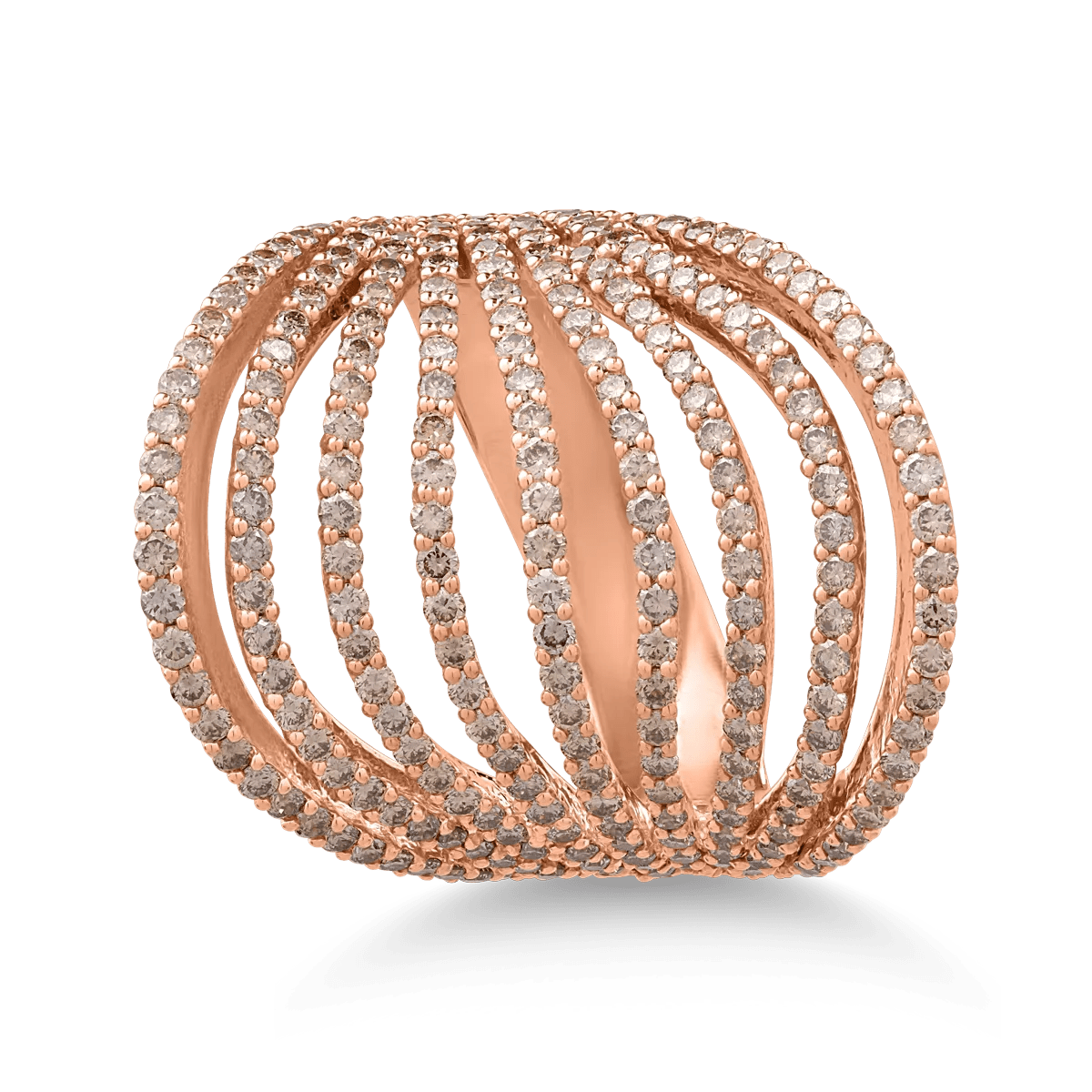 Inel din aur roz cu diamante maro | bijuterii teilor Inel din aur roz cu diamante maro | bijuterii teilor