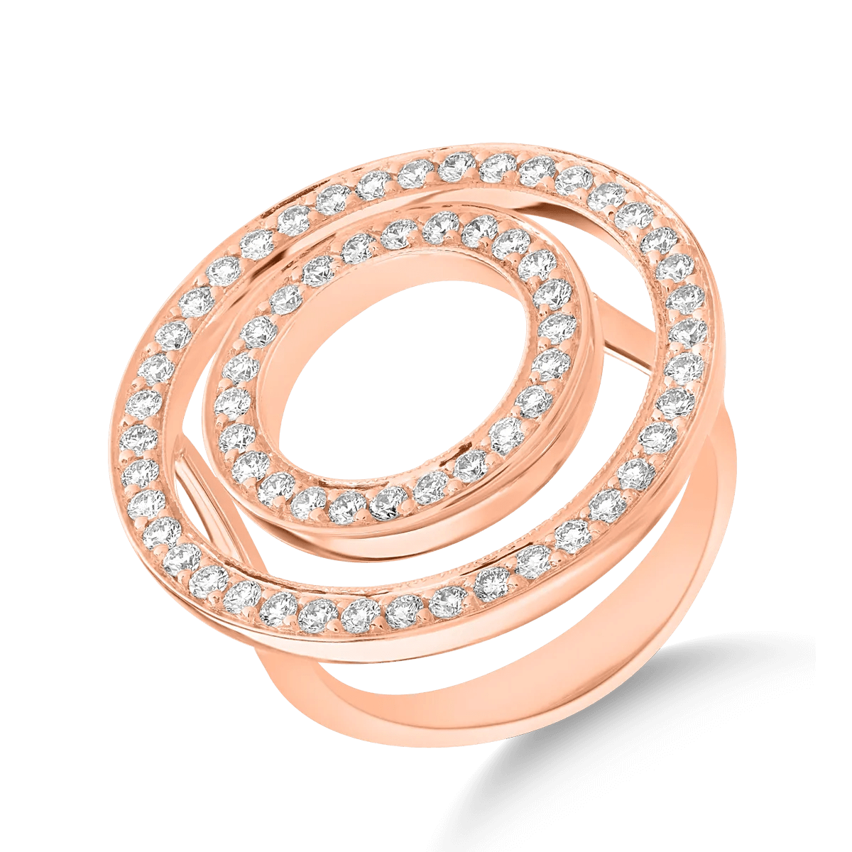 Inel aur roz cu diamante 0.83ct Inel aur roz cu diamante 0.83ct