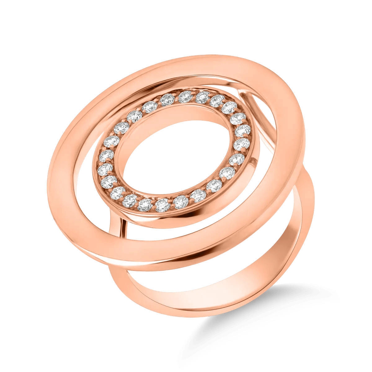 Inel din aur roz cu diamante, 0.3ct Inel din aur roz cu diamante, 0.3ct