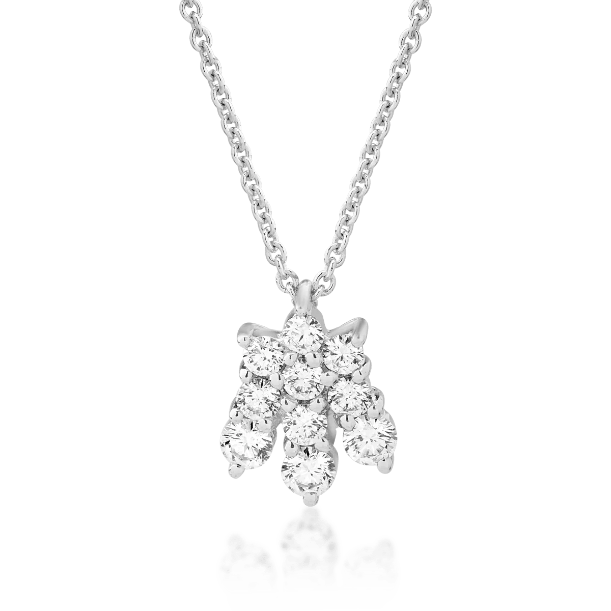 Lanț cu pandantiv din aur alb cu diamante de 0.46ct Lanț cu pandantiv din aur alb cu diamante de 0.46ct