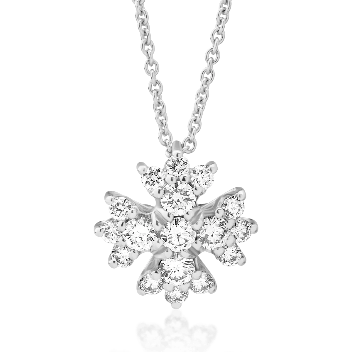 Lanț și pandantiv din aur alb cu diamante de 0.58ct Lanț și pandantiv din aur alb cu diamante de 0.58ct