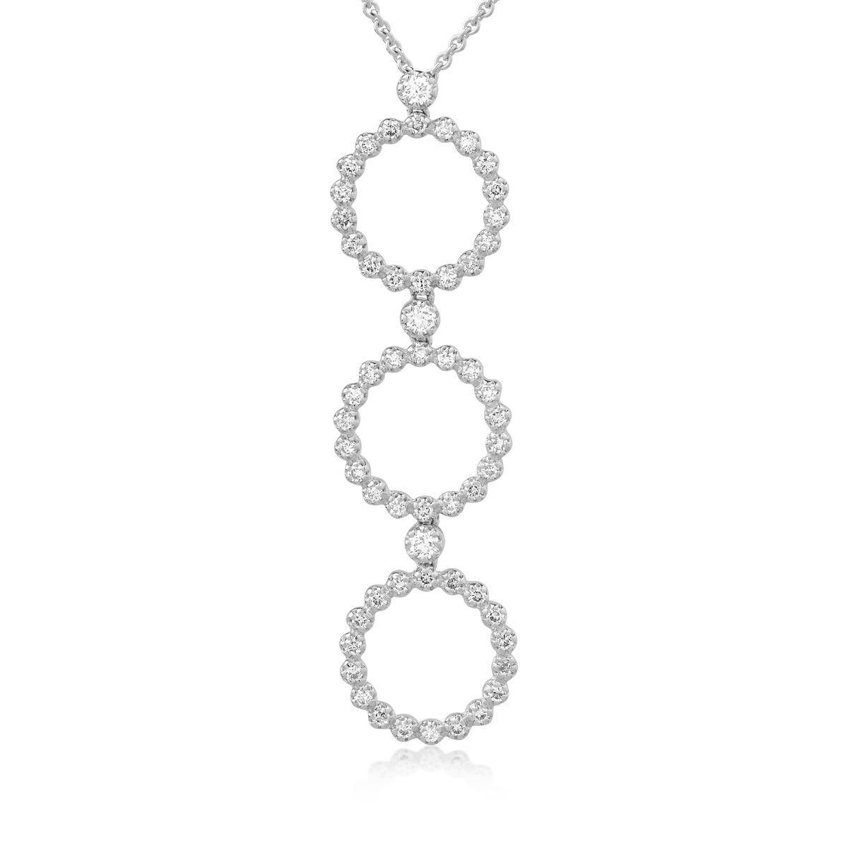 Lanț cu pandantiv din aur alb, 0.8ct diamante Lanț cu pandantiv din aur alb, 0.8ct diamante