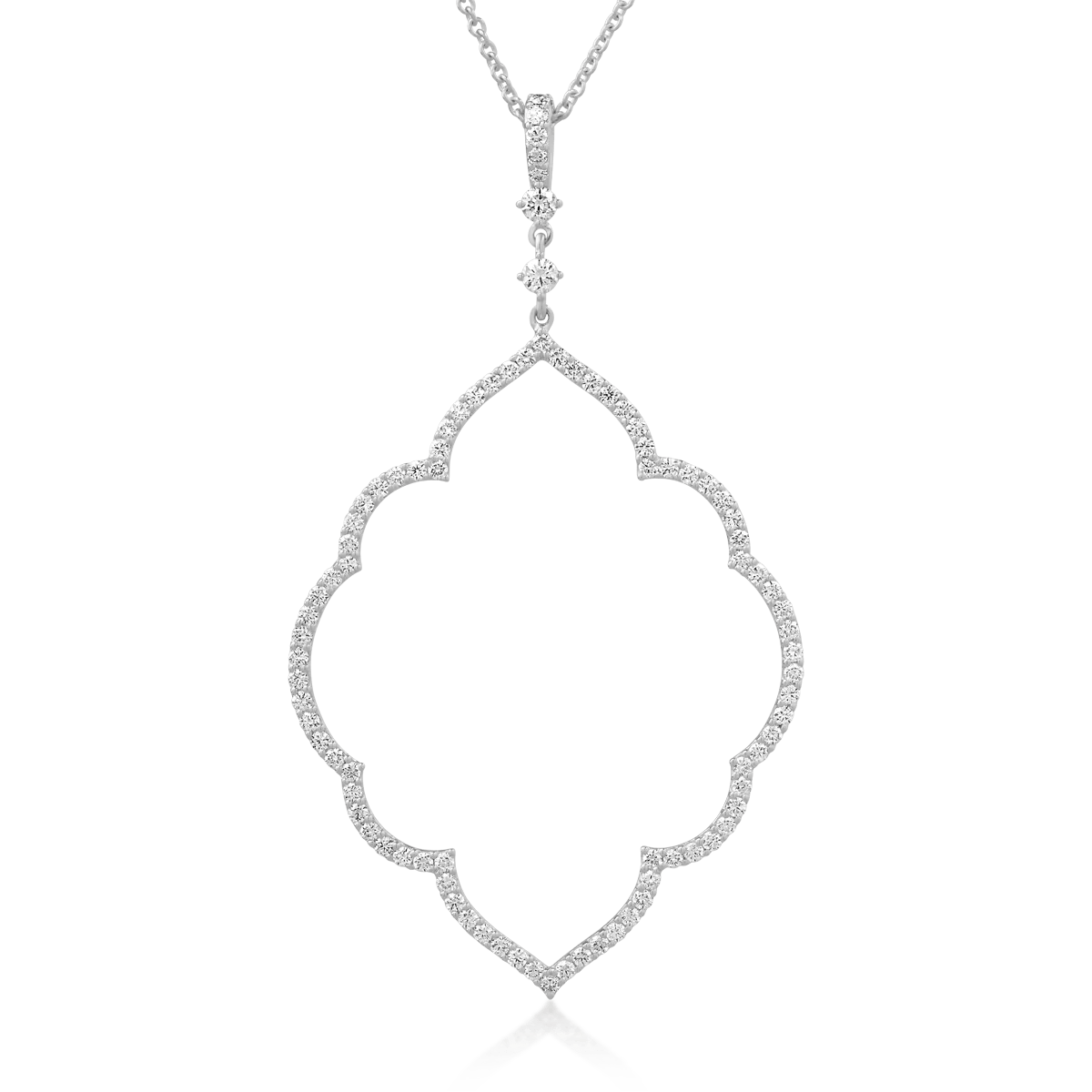 Lanț cu pandantiv din aur alb și diamante de 1.27ct Lanț cu pandantiv din aur alb și diamante de 1.27ct