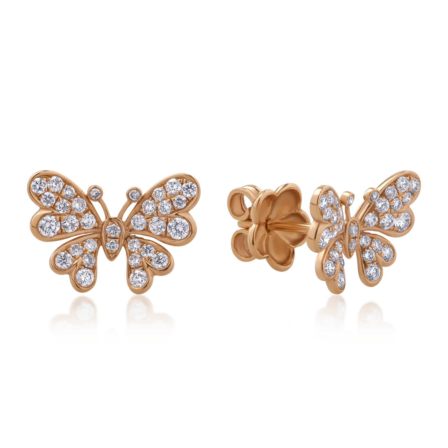 Cercei din aur roz cu diamante 0.61ct Cercei din aur roz cu diamante 0.61ct