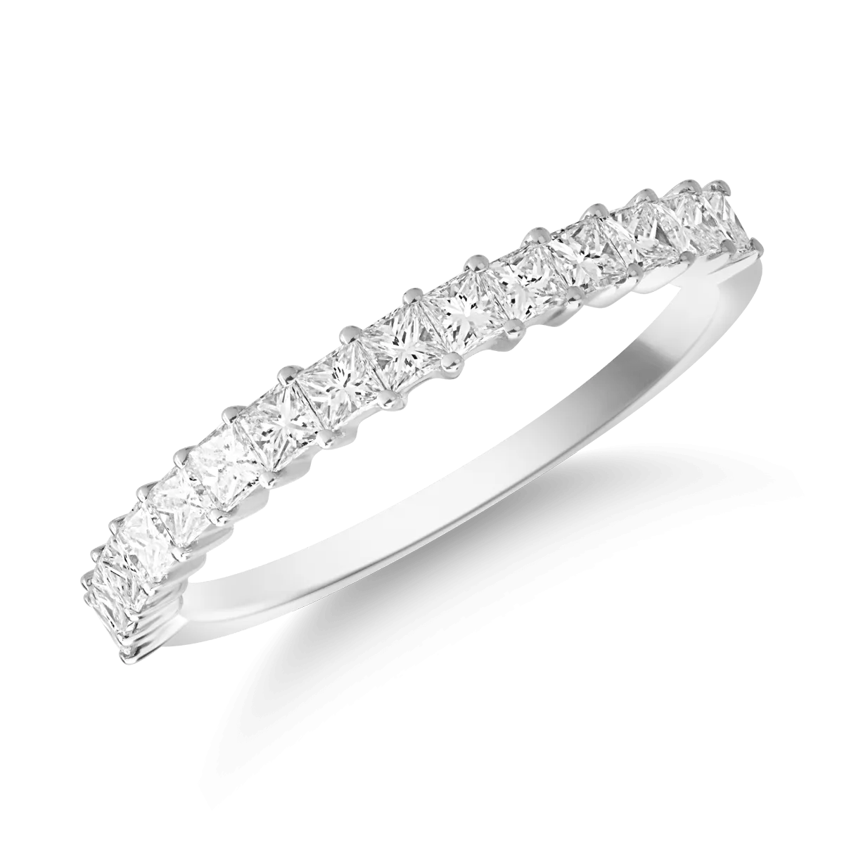 Inel din aur alb cu diamante de 0.6ct, tăietură princess Inel din aur alb cu diamante de 0.6ct, tăietură princess