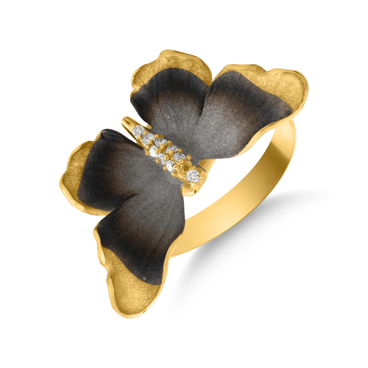 Inel fluture din aur galben cu diamant de 0.06ct Inel fluture din aur galben cu diamant de 0.06ct