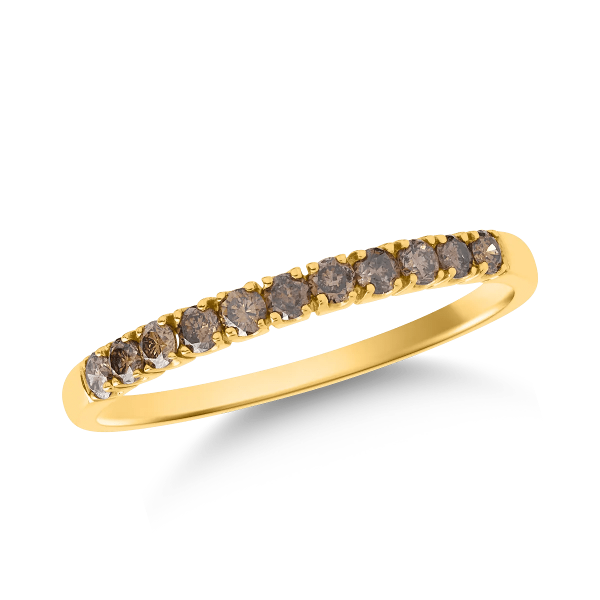 Inel din aur galben cu diamante maro de 0.33ct Inel din aur galben cu diamante maro de 0.33ct