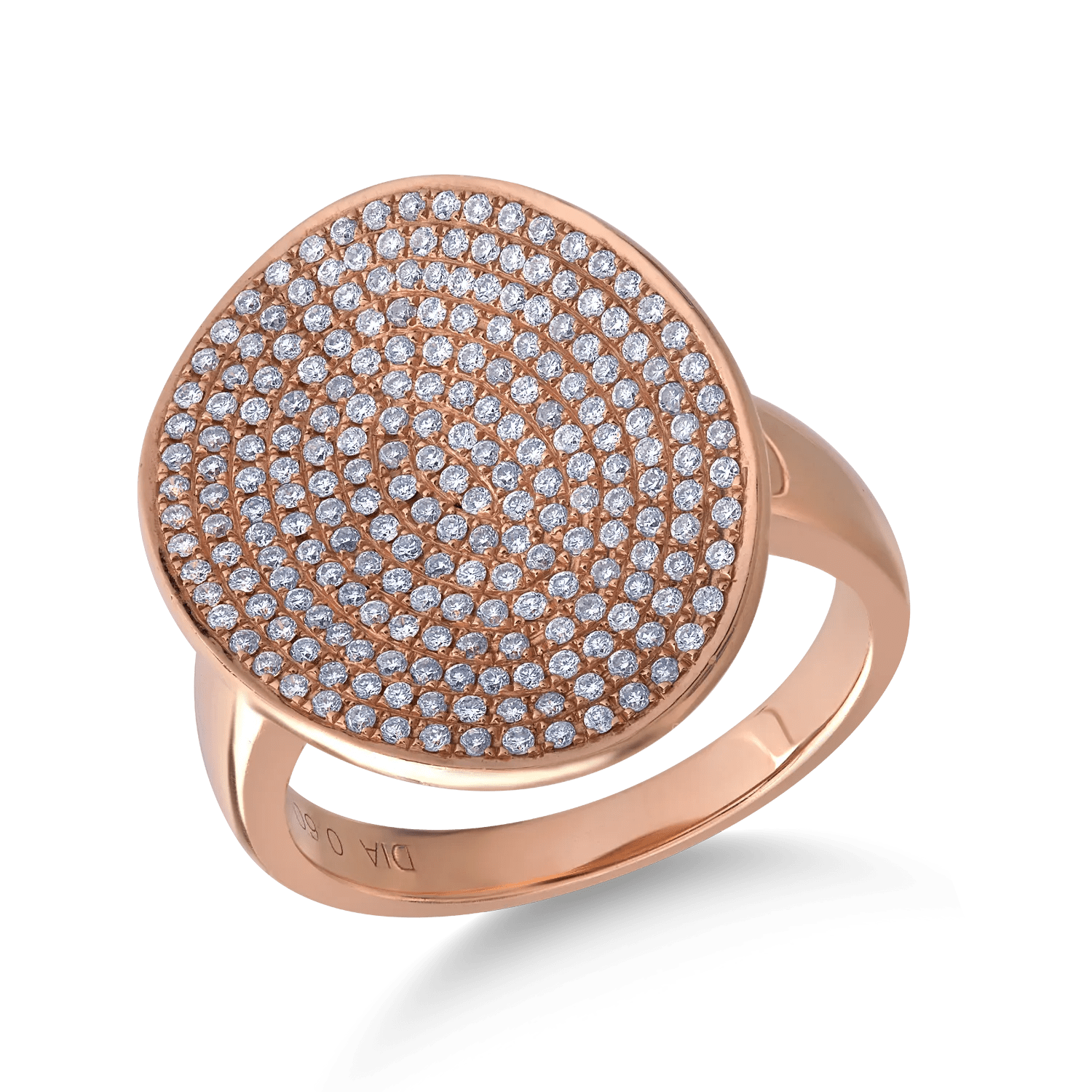 Inel din aur roz cu diamante de 0.657ct Inel din aur roz cu diamante de 0.657ct