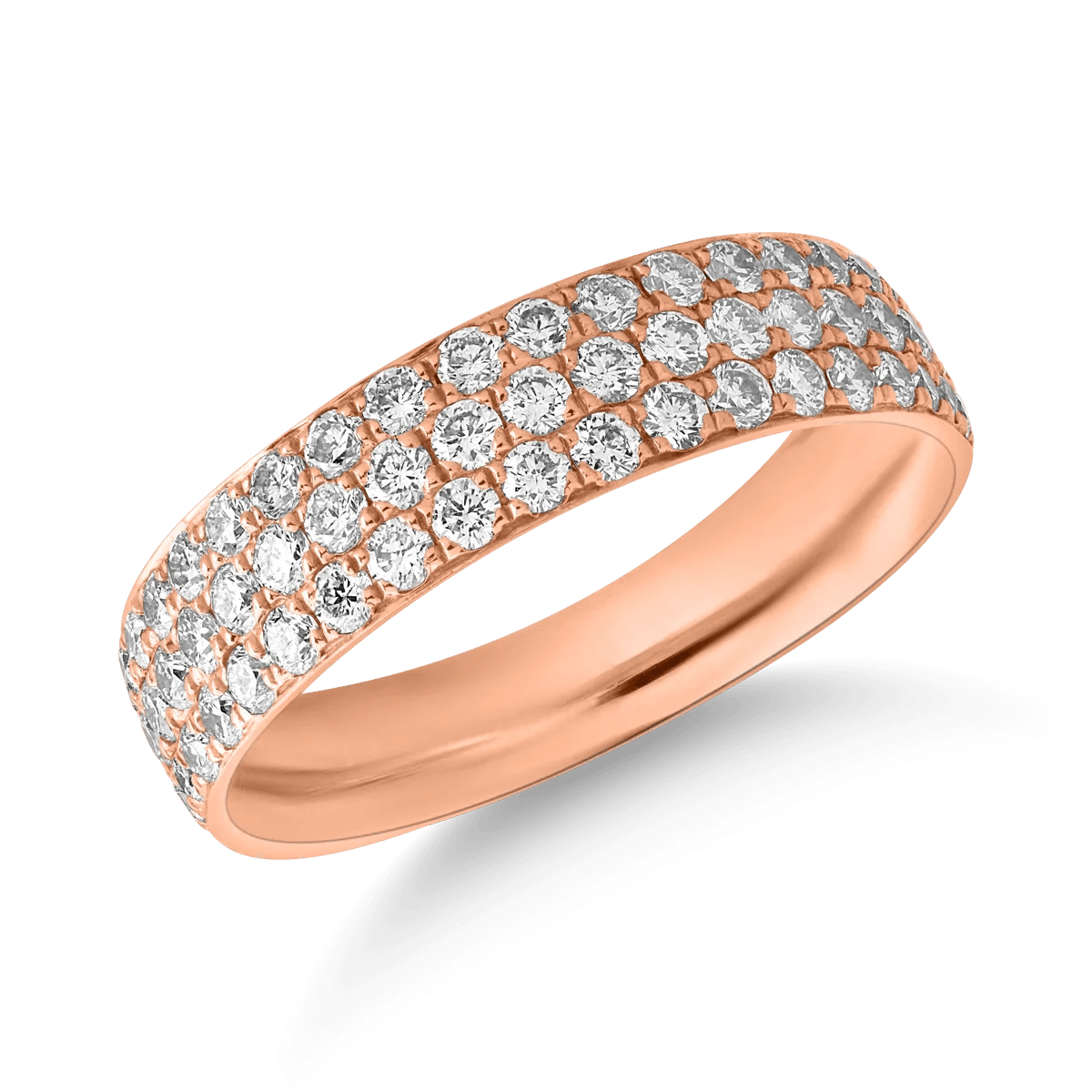 Inel de aur roz cu diamante de 0.92ct Inel de aur roz cu diamante de 0.92ct