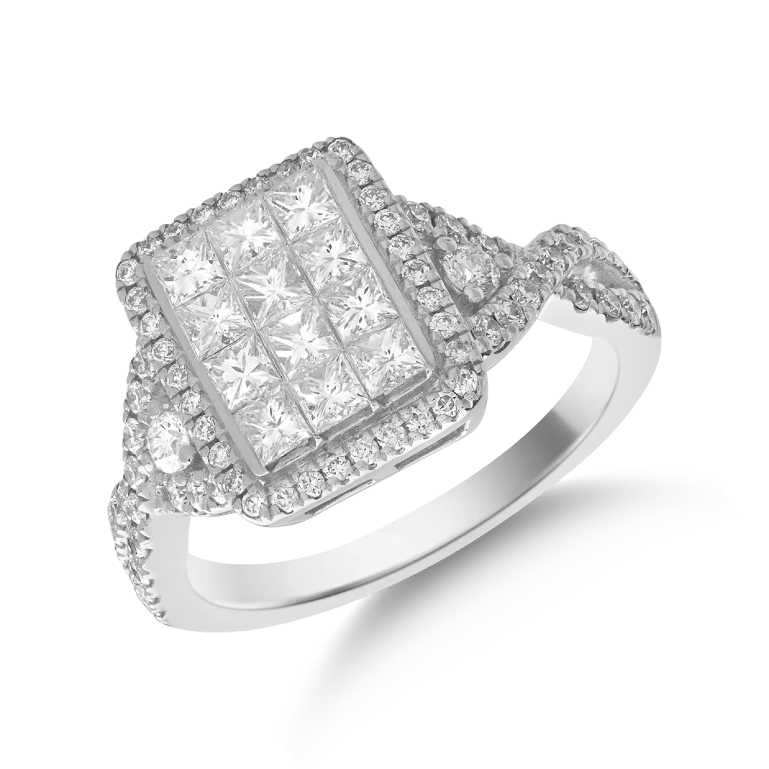 Inel din aur alb cu diamante 0.9ct Inel din aur alb cu diamante 0.9ct