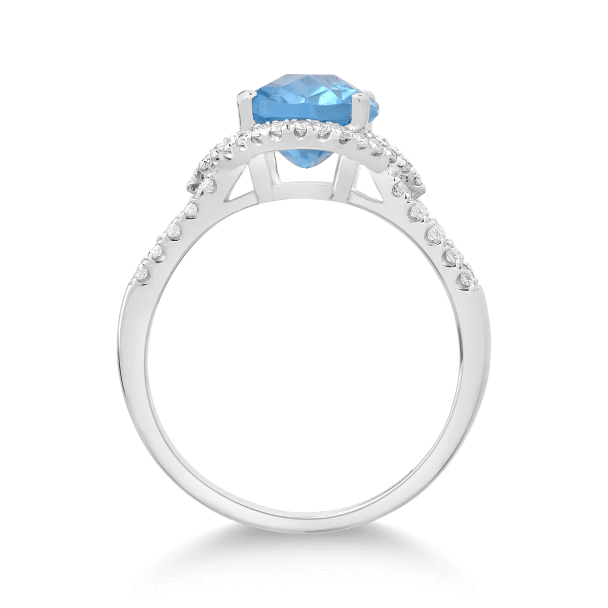 Inel din aur alb cu topaz și diamante – Teilor Inel din aur alb cu topaz și diamante - Teilor
