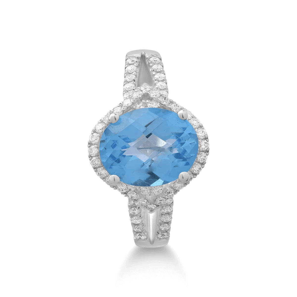Inel din aur alb cu topaz și diamante – Teilor Inel din aur alb cu topaz și diamante - Teilor