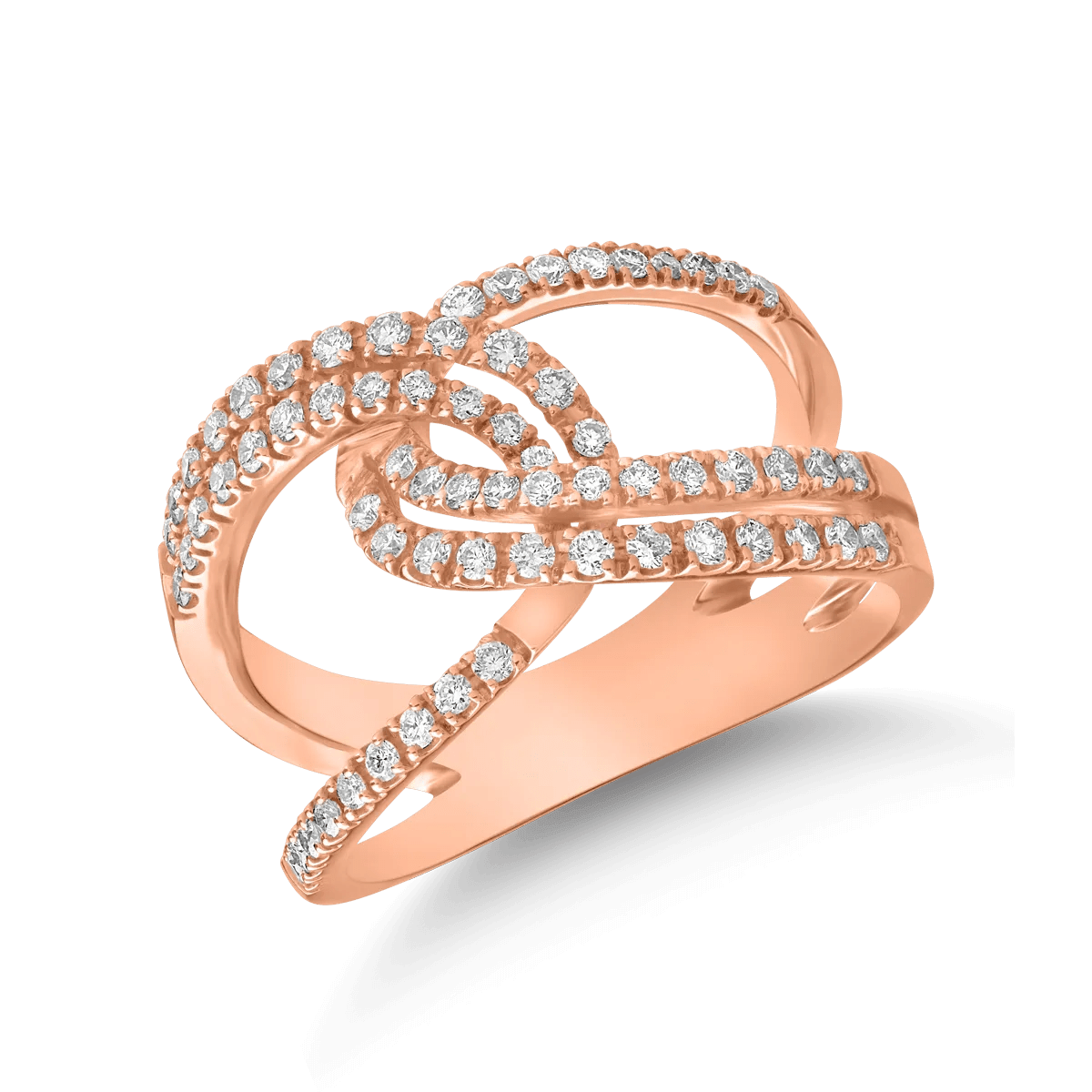 Inel din aur roz cu diamante de 0.47ct Inel din aur roz cu diamante de 0.47ct