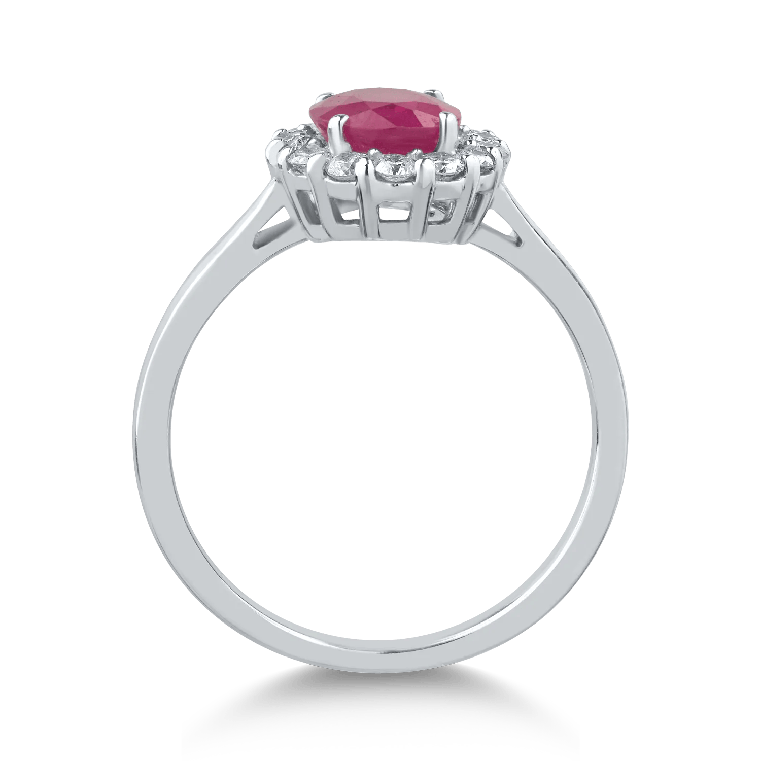 Inel din aur alb cu rubin oval – Teilor Inel din aur alb cu rubin oval - Teilor