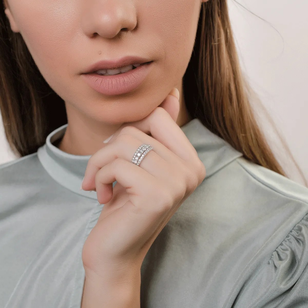 Inel din aur alb cu diamante 0.9ct Inel din aur alb cu diamante 0.9ct
