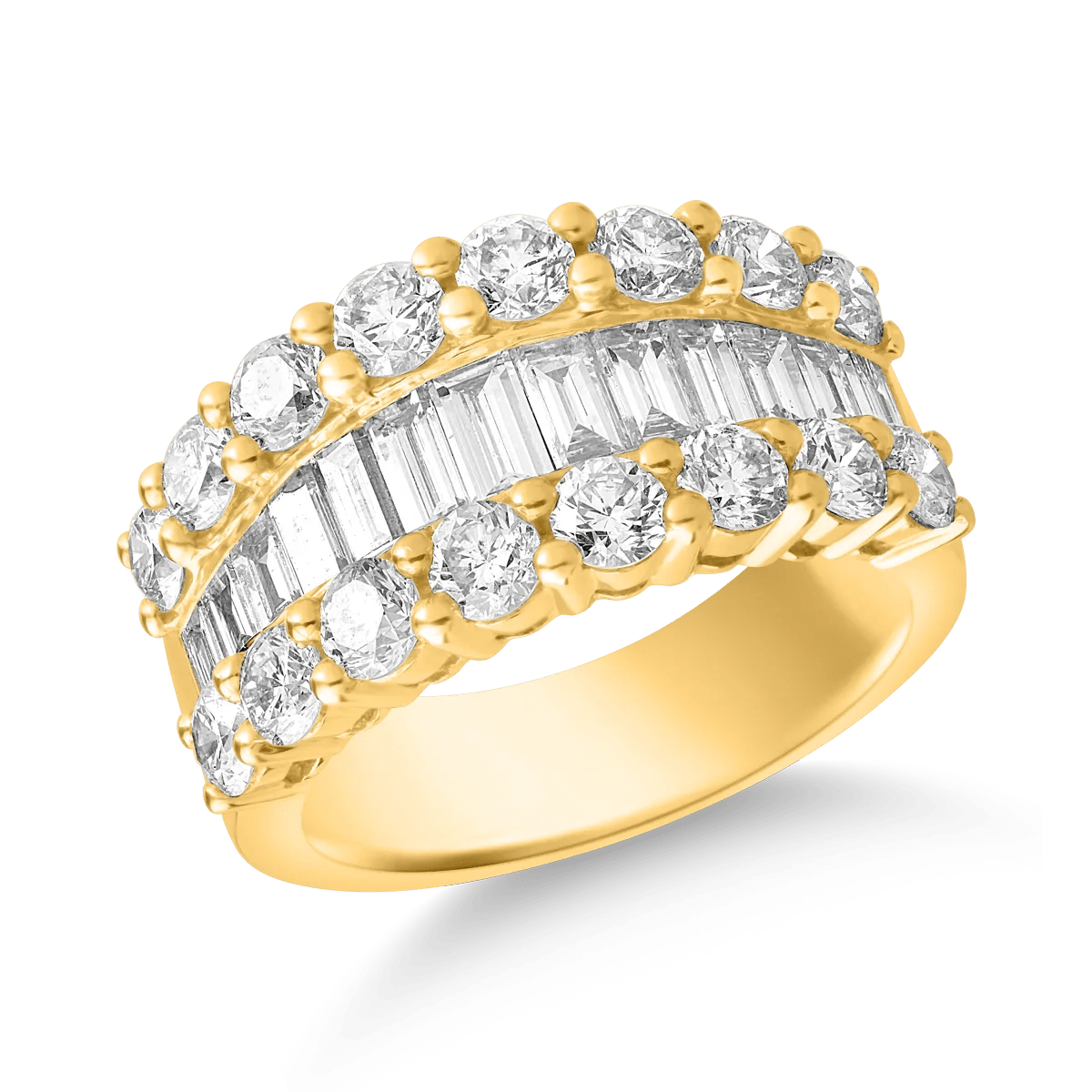 Inel din aur galben cu diamante microsetting de 3.3ct Inel din aur galben cu diamante microsetting de 3.3ct