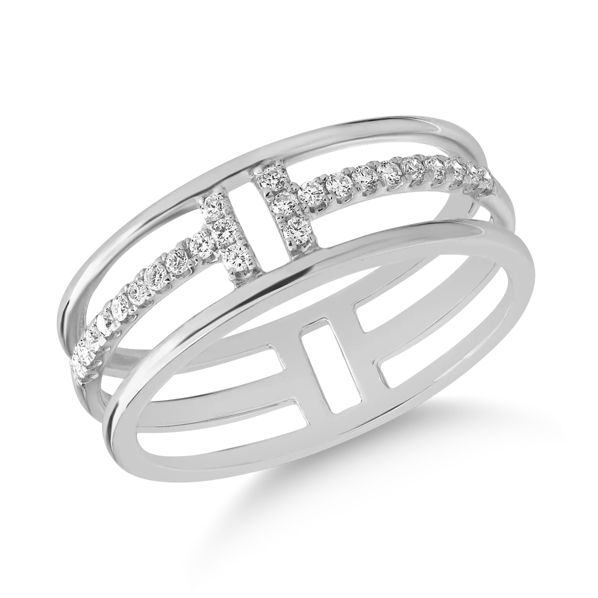 Inel din aur alb cu diamante de 0.15ct Inel din aur alb cu diamante de 0.15ct