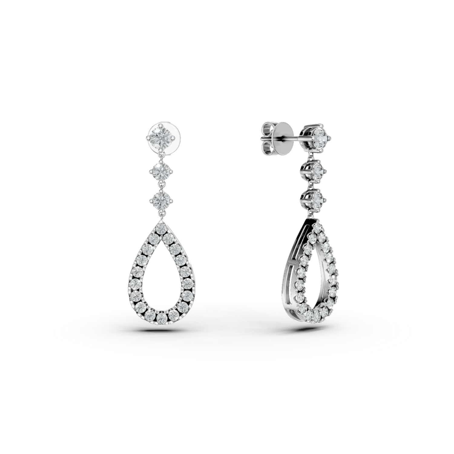 Cercei din aur alb cu diamante de 0.928ct Cercei din aur alb cu diamante de 0.928ct