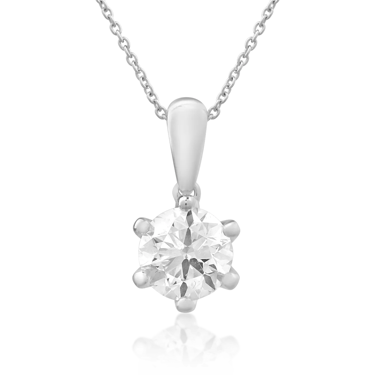 Lanț cu pandantiv din aur alb și diamant de 1ct Lanț cu pandantiv din aur alb și diamant de 1ct