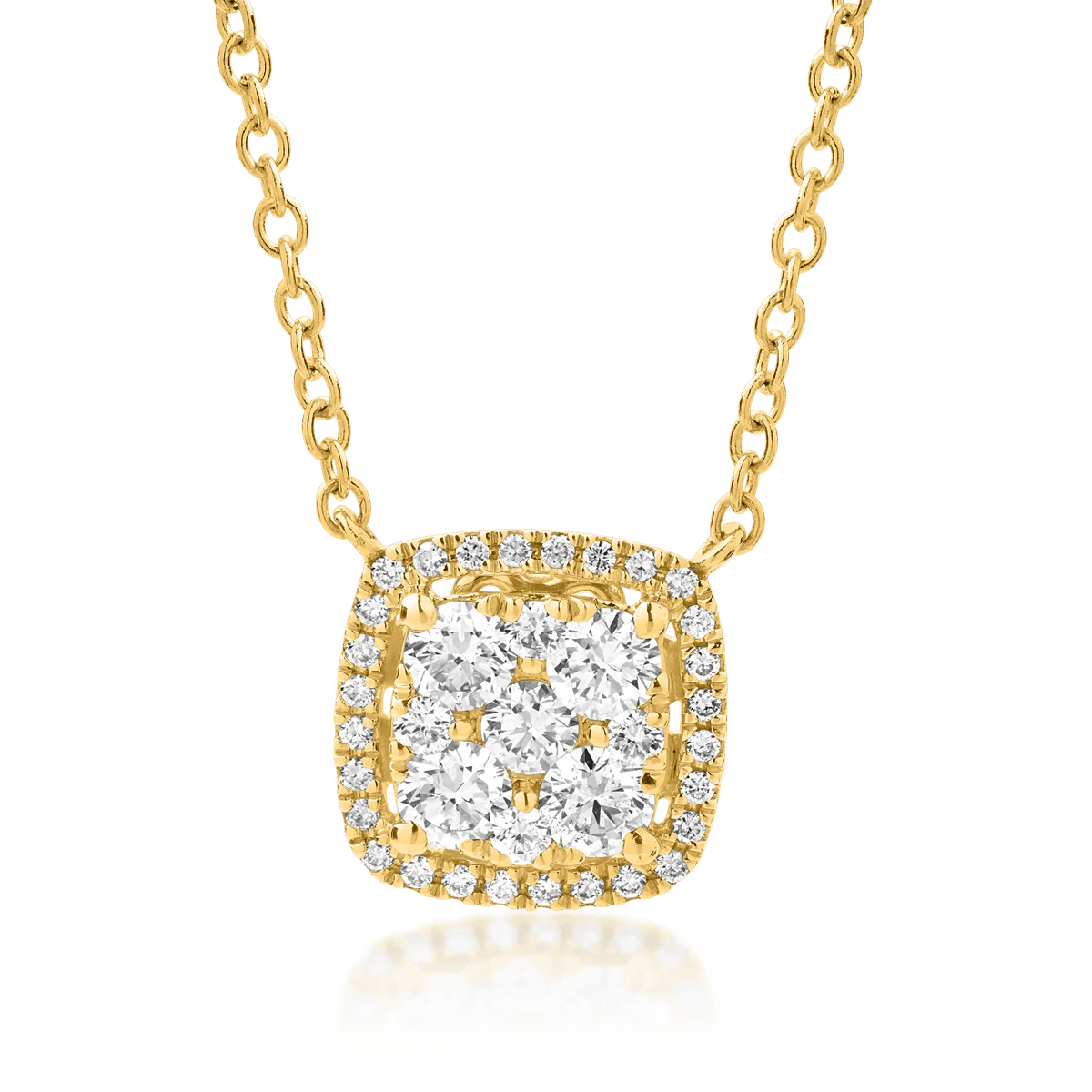 Lanț cu pandantiv din aur galben și diamante 0.73ct Lanț cu pandantiv din aur galben și diamante 0.73ct