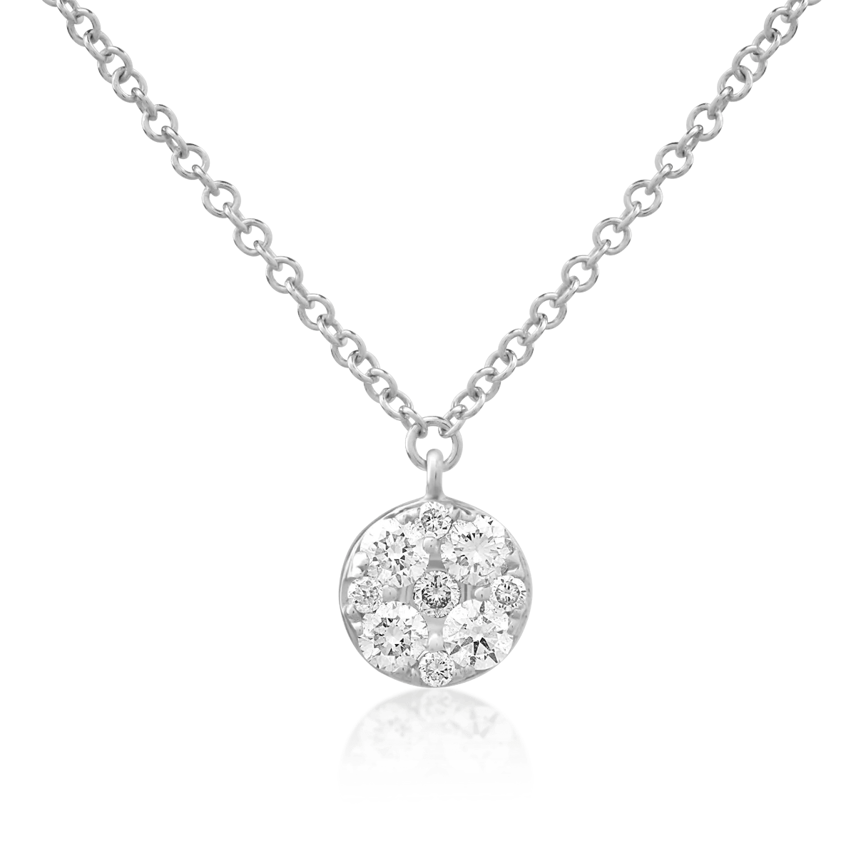 Lanț cu pandantiv din aur alb și diamante de 0.23ct Lanț cu pandantiv din aur alb și diamante de 0.23ct