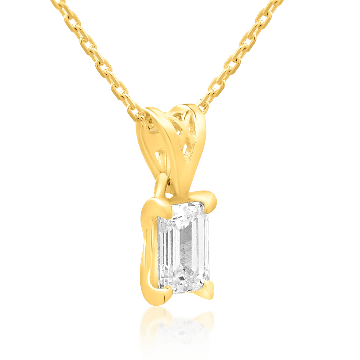 Lanț aur galben cu diamant emerald 0.3ct Lanț aur galben cu diamant emerald 0.3ct