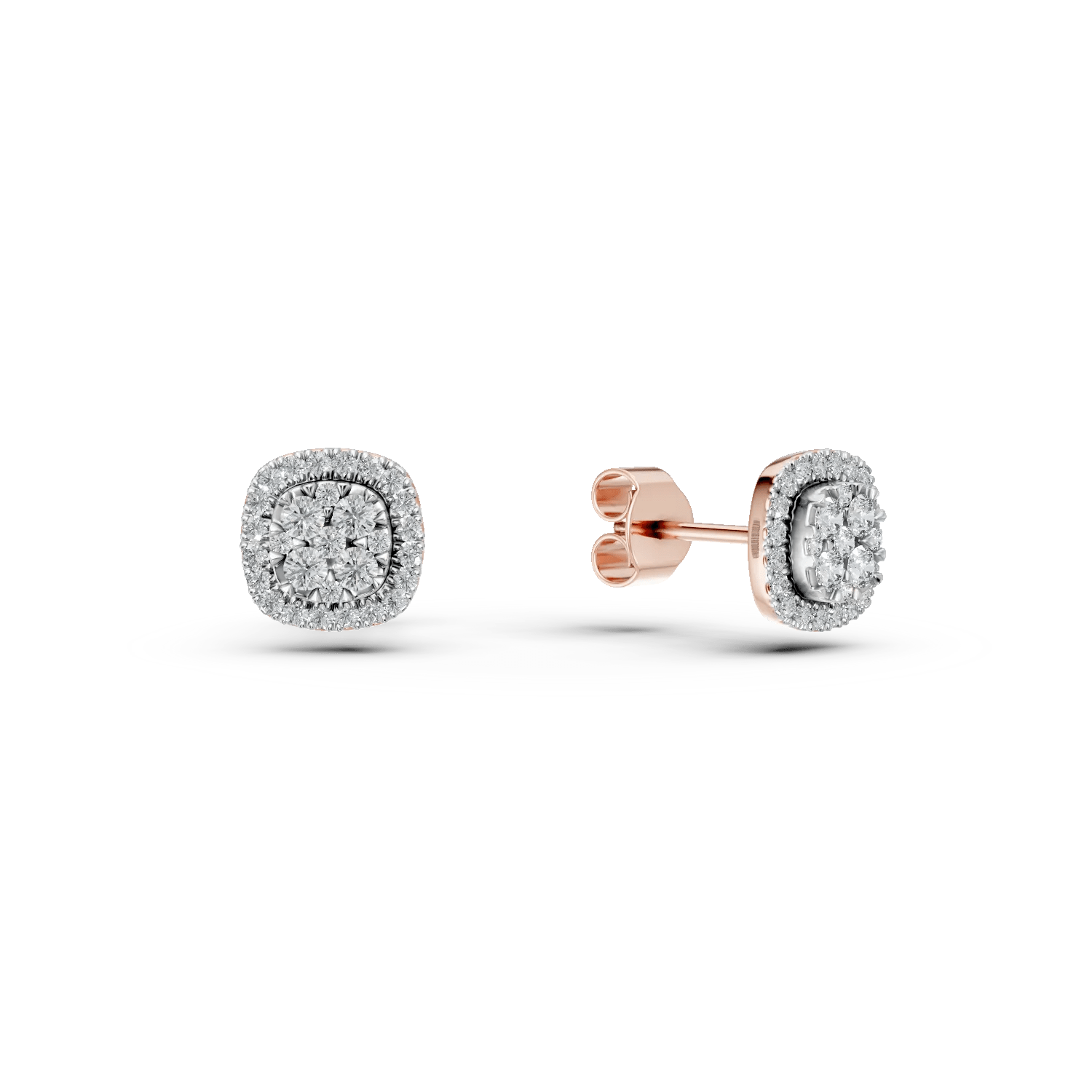 Cercei aur alb-roz cu diamante 0.53ct Cercei aur alb-roz cu diamante 0.53ct