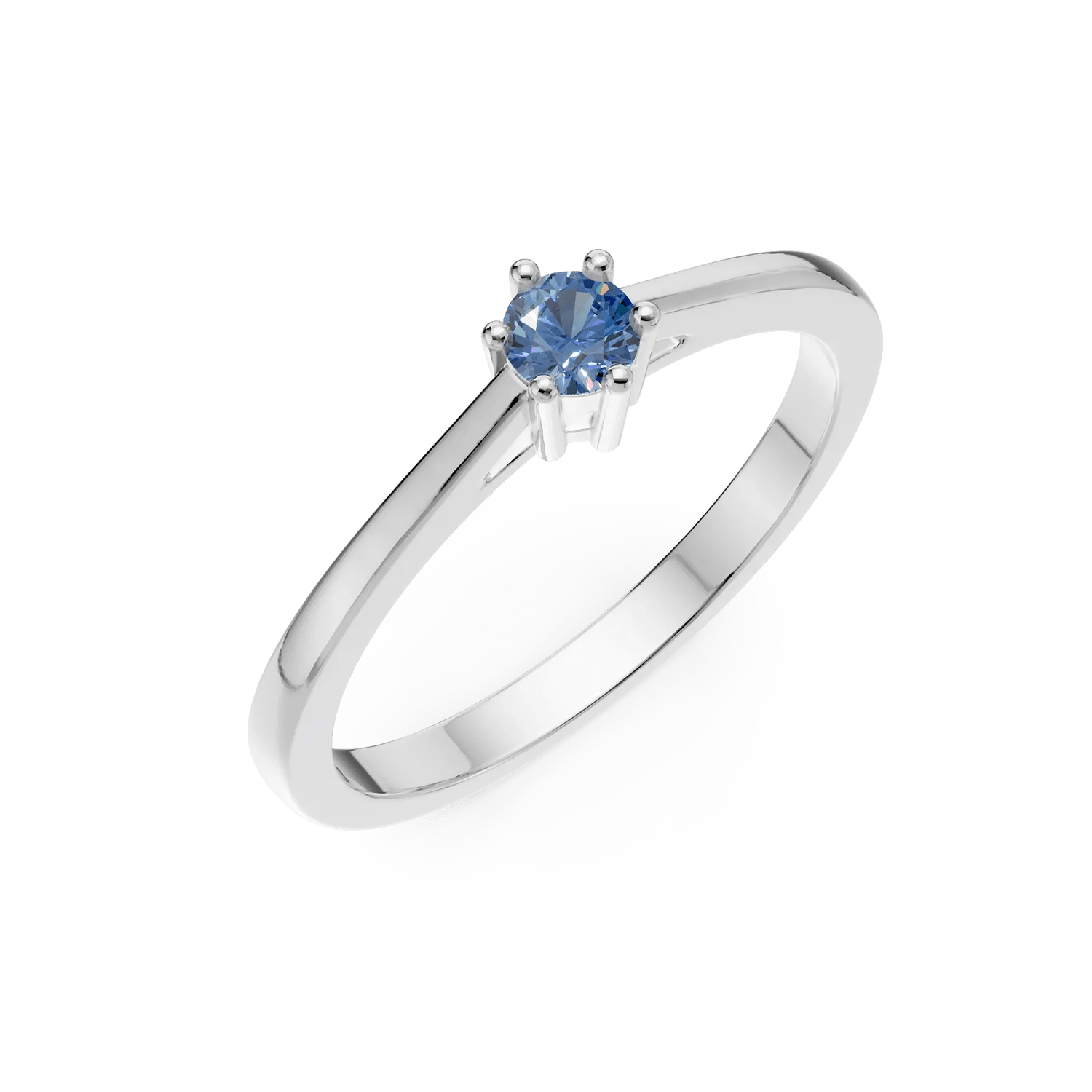 Inel de logodnă din aur alb cu diamant albastru de 0.2ct Inel de logodnă din aur alb cu diamant albastru de 0.2ct