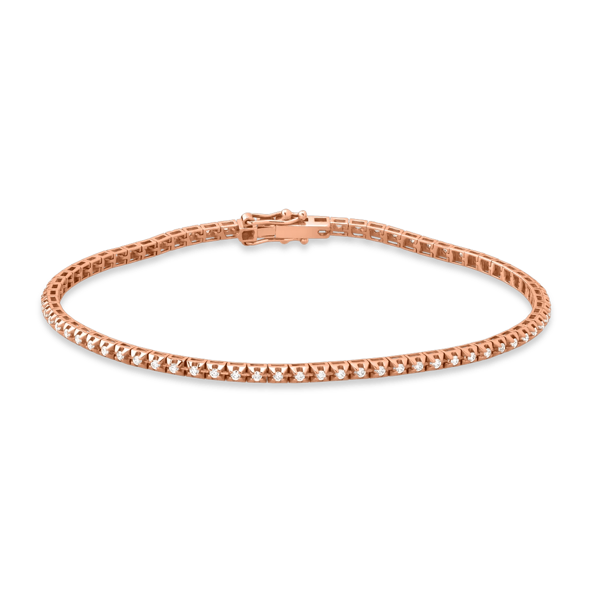 Brățară tennis din aur roz cu diamante de 0.49ct Brățară tennis din aur roz cu diamante de 0.49ct