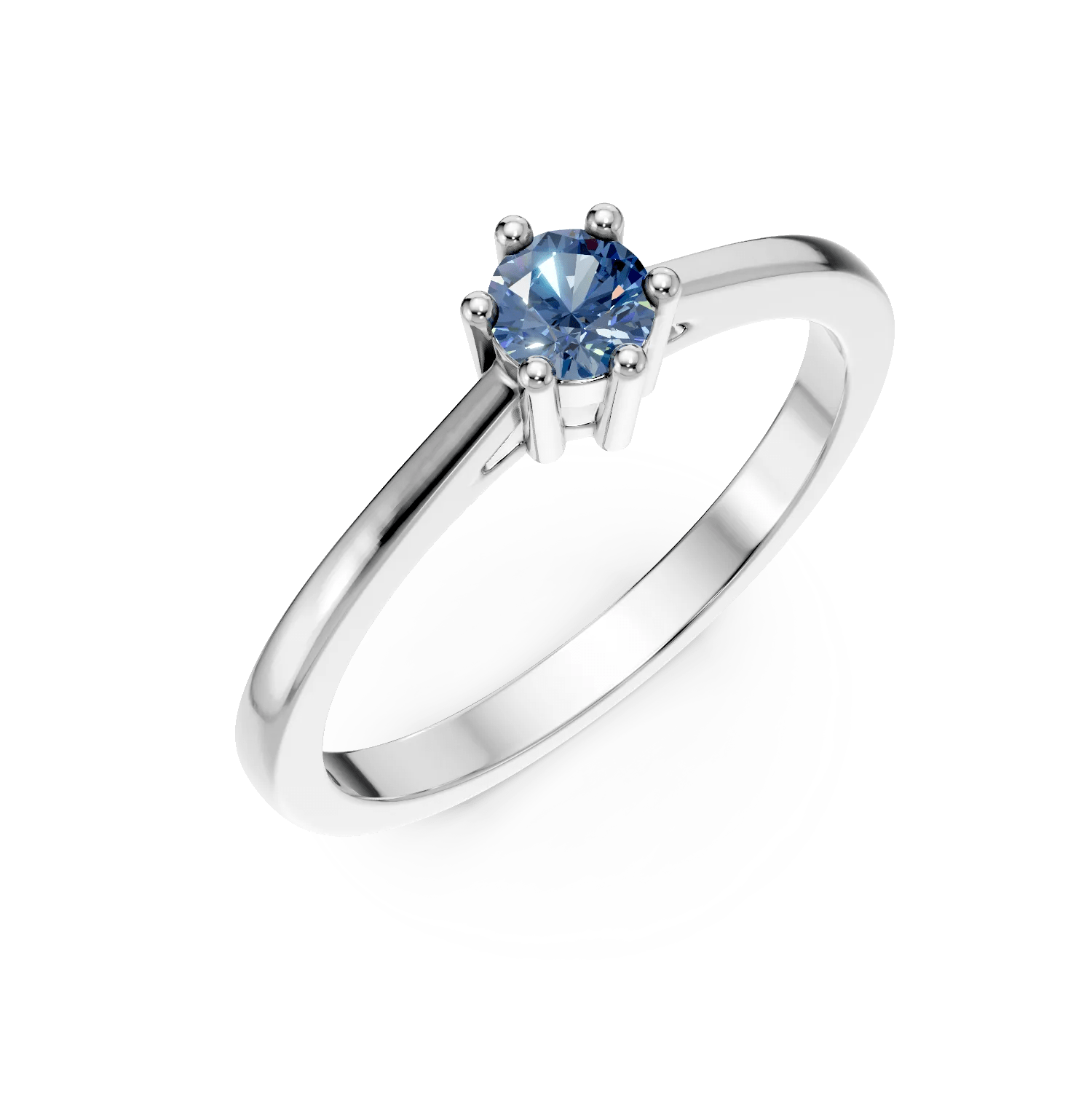 Inel de logodnă din aur alb cu diamant albastru 0.4ct Inel de logodnă din aur alb cu diamant albastru 0.4ct